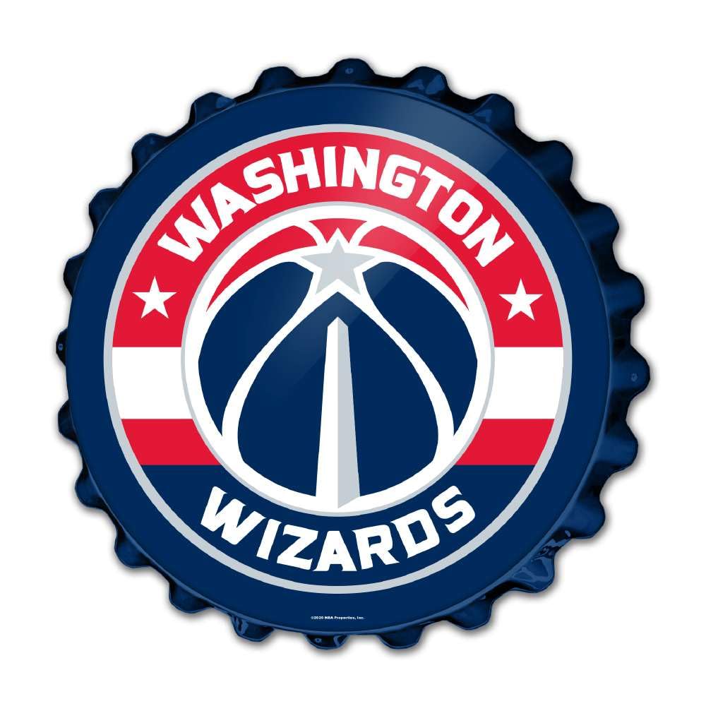The Fan-Brand NBA Washington Wizards: Bottle Cap Wall Sign- Sports Decor for Home, Game Room, Fan Cave & Garage - USA Made