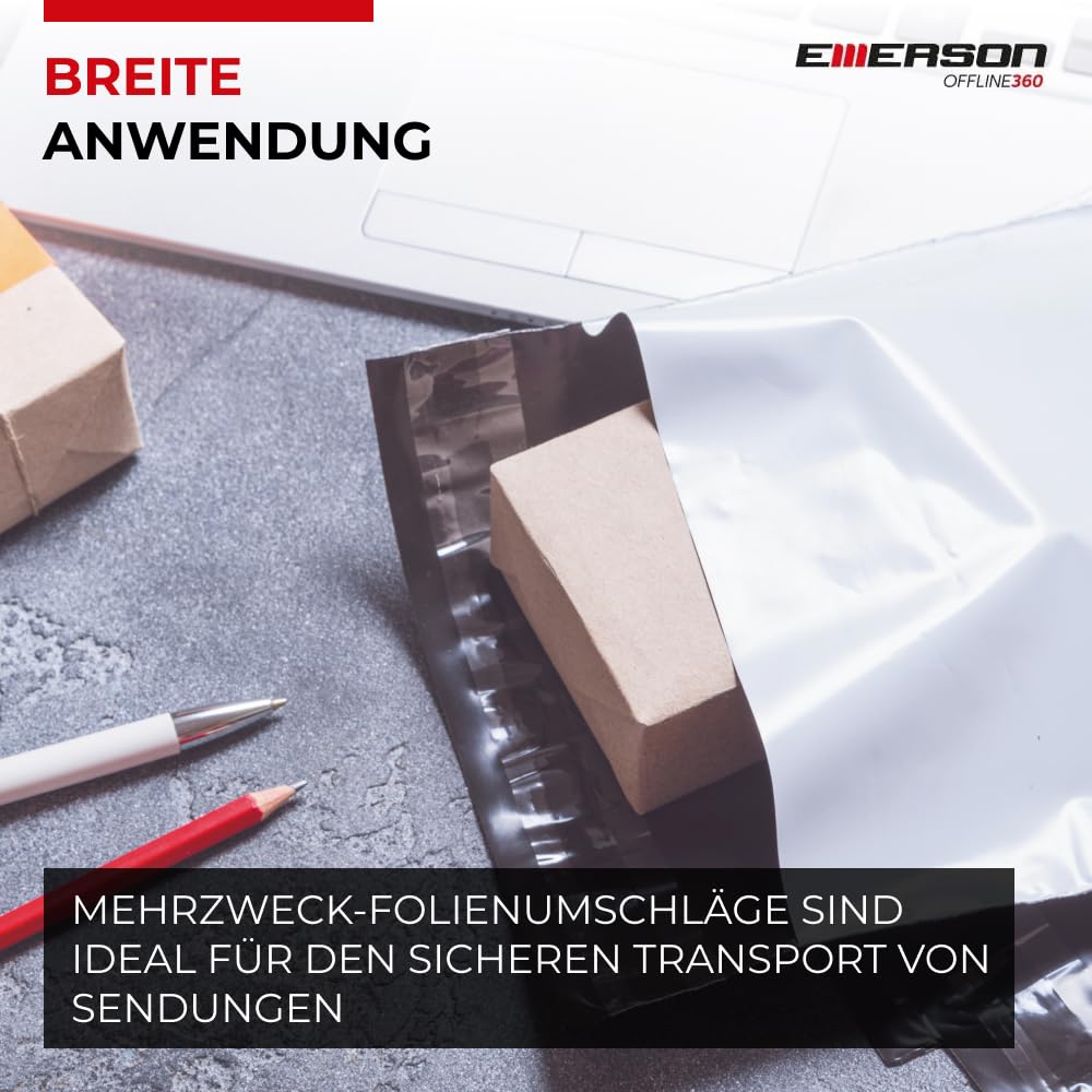 RAGO® Verzendzakken, plastic, 25 stuks, 26 x 35 cm, zelfklevende en ondoorzichtig, plastic zakken, afsluitbaar