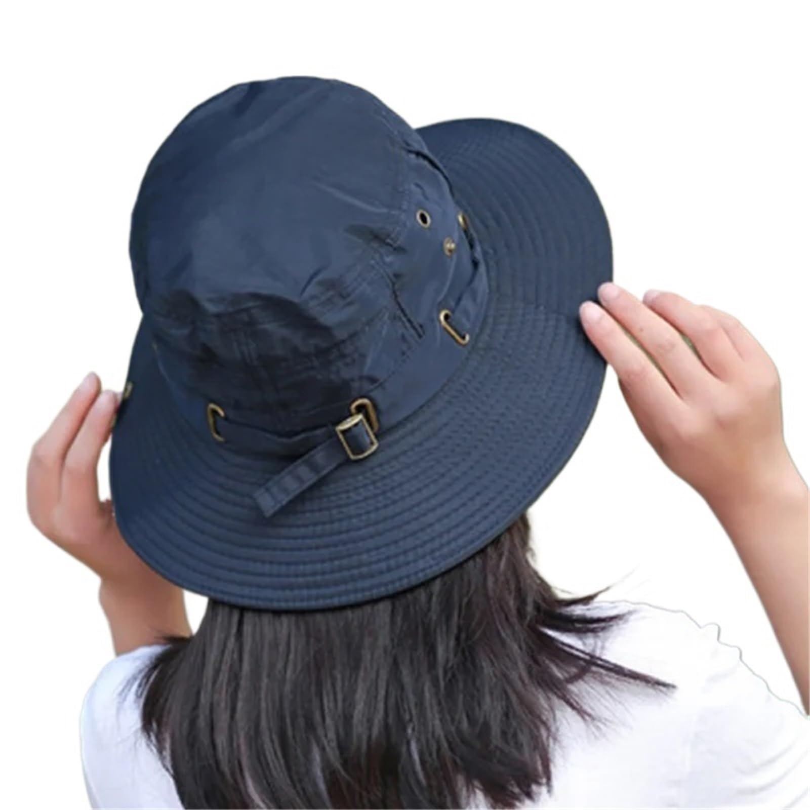 Fjoadnvm Unisex Blue Summer Sun Hat, Wide Brim Bucket Waterproof Foldable