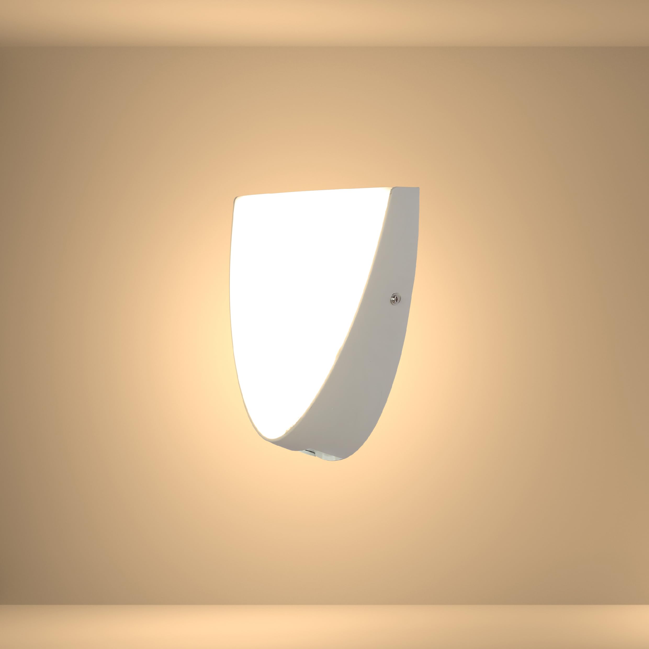 Tekled White Garden Semi-Ellipse Plastic Modern Led Outdoor Wall Light | 15W 4000K Cool | Weather-Resistant Ip54 | For Facades Porches Gardens And Patios | - Cool (Built-In Led)