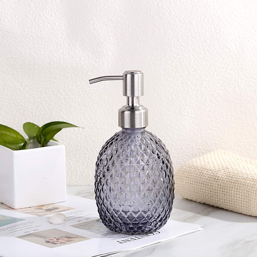 Dispenser Sapone Liquido In Vetro Con Pompa Acciaio - Design Elegante Per Bagno E Cucina - Foto 11