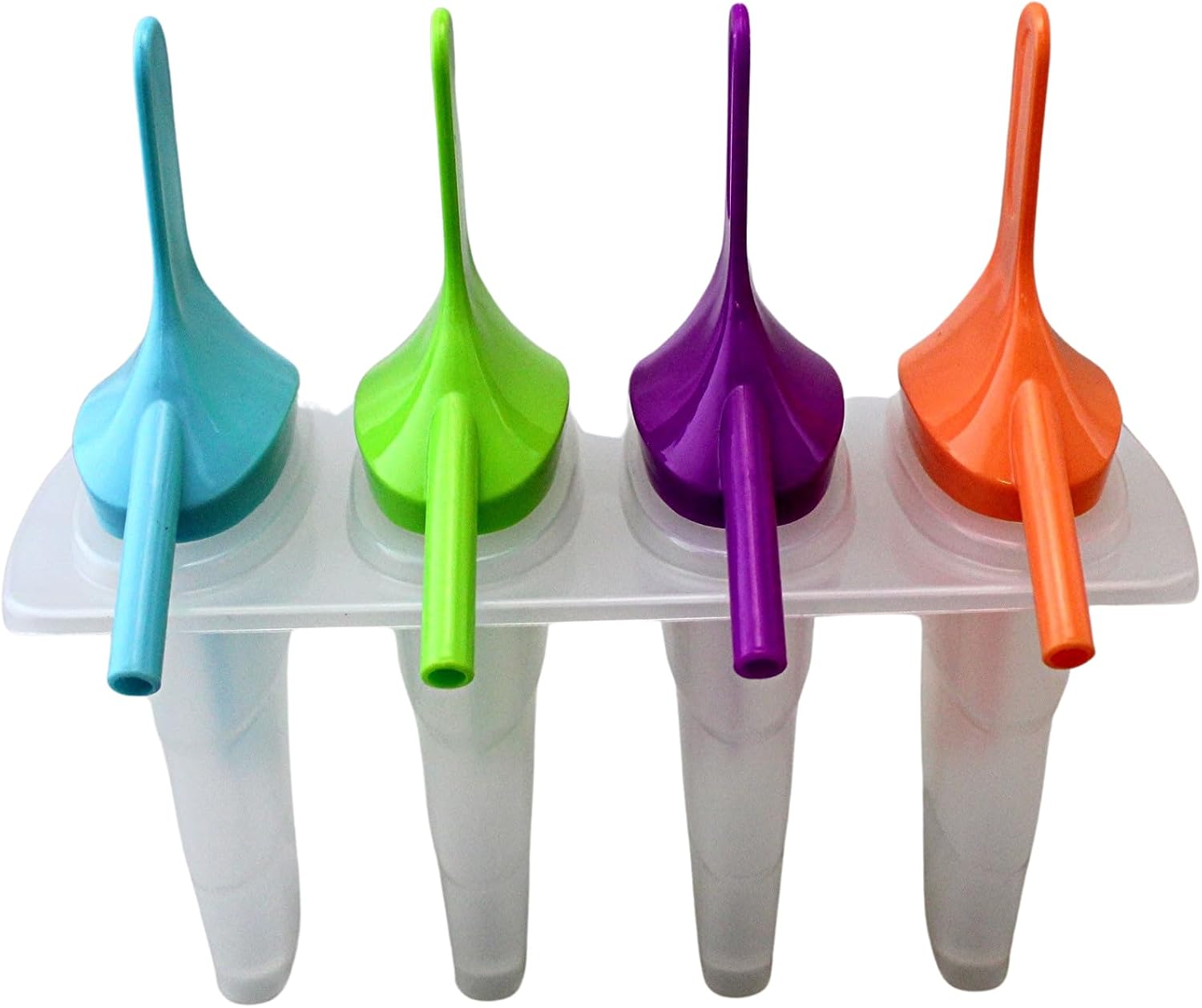 Popsicle Molds Ice Pop Maker with Straw – 4 Large BPA Free Popsicle Mold Set, Reusable Freezer Pop Maker for Juice Yogurt Fruit