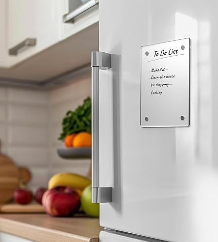 Miniatura 3 de Pizarra blanca acrílica esmerilada de 8 x 6 pulgadas, tableta de escritorio sin marco con soporte magnético flexible y marcadores, mini accesorios