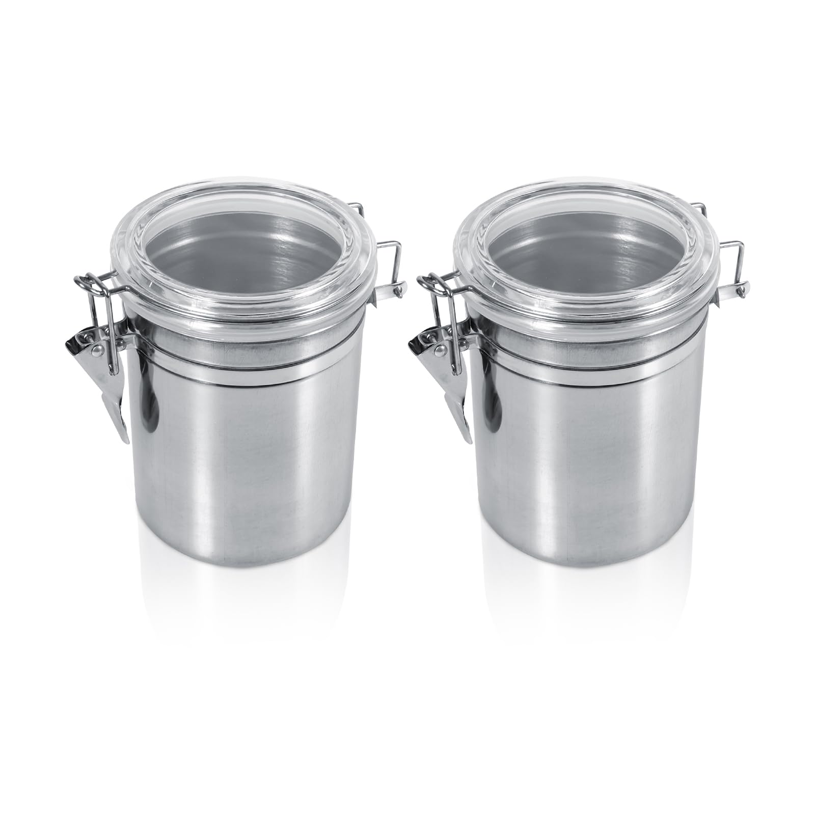 Luftdichte Kaffeekanister Aufbewahrungsbehälter Edelstahl Vorratsdose Lebensmittel Container mit Deckel und Silikondichtung für Kaffeebohnen, Kaffeepulver, Tee, Kakao, Nüsse, Haferflocken (L*2)