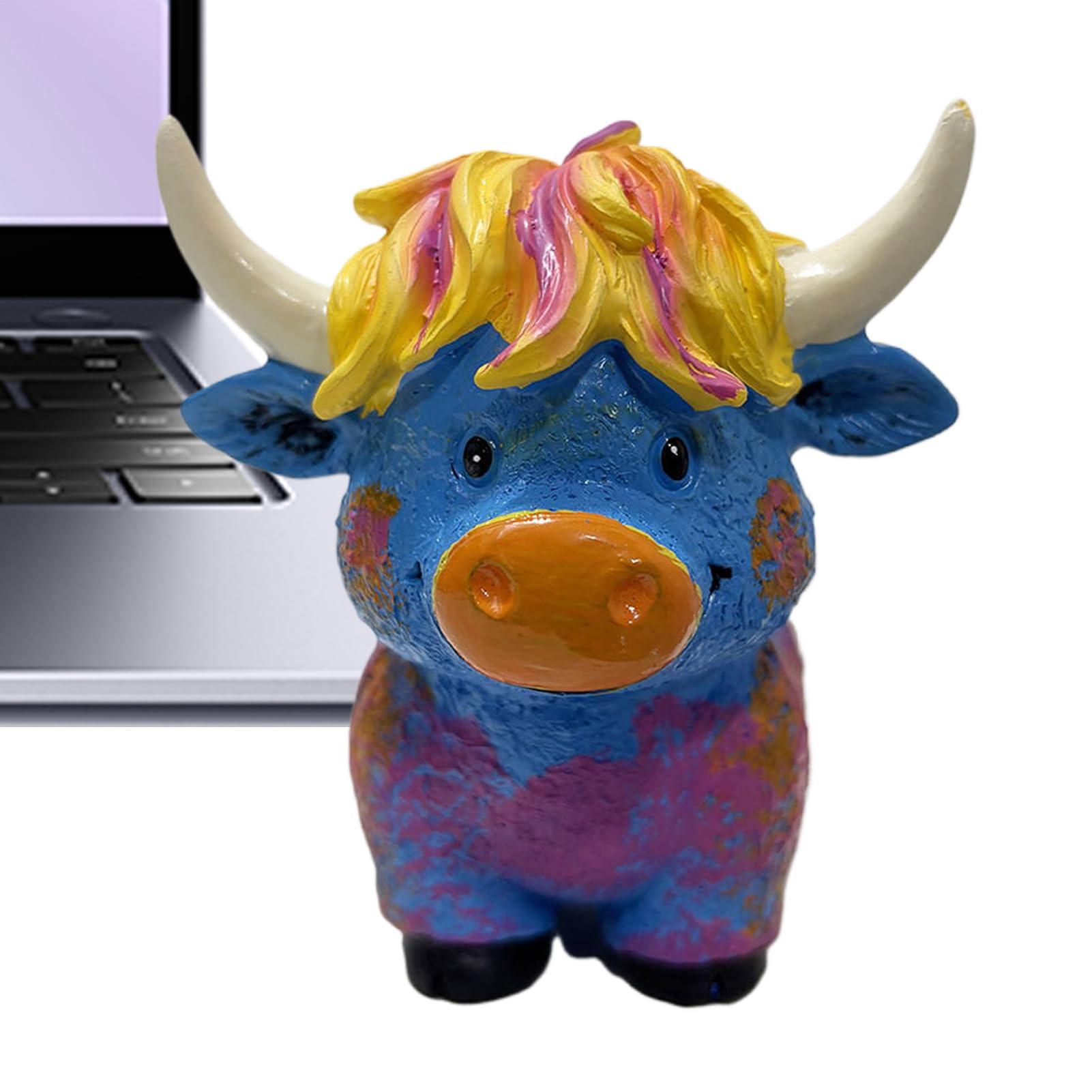 Statue de vache des Highlands décor de salon chaleureux pour étagère de chambre