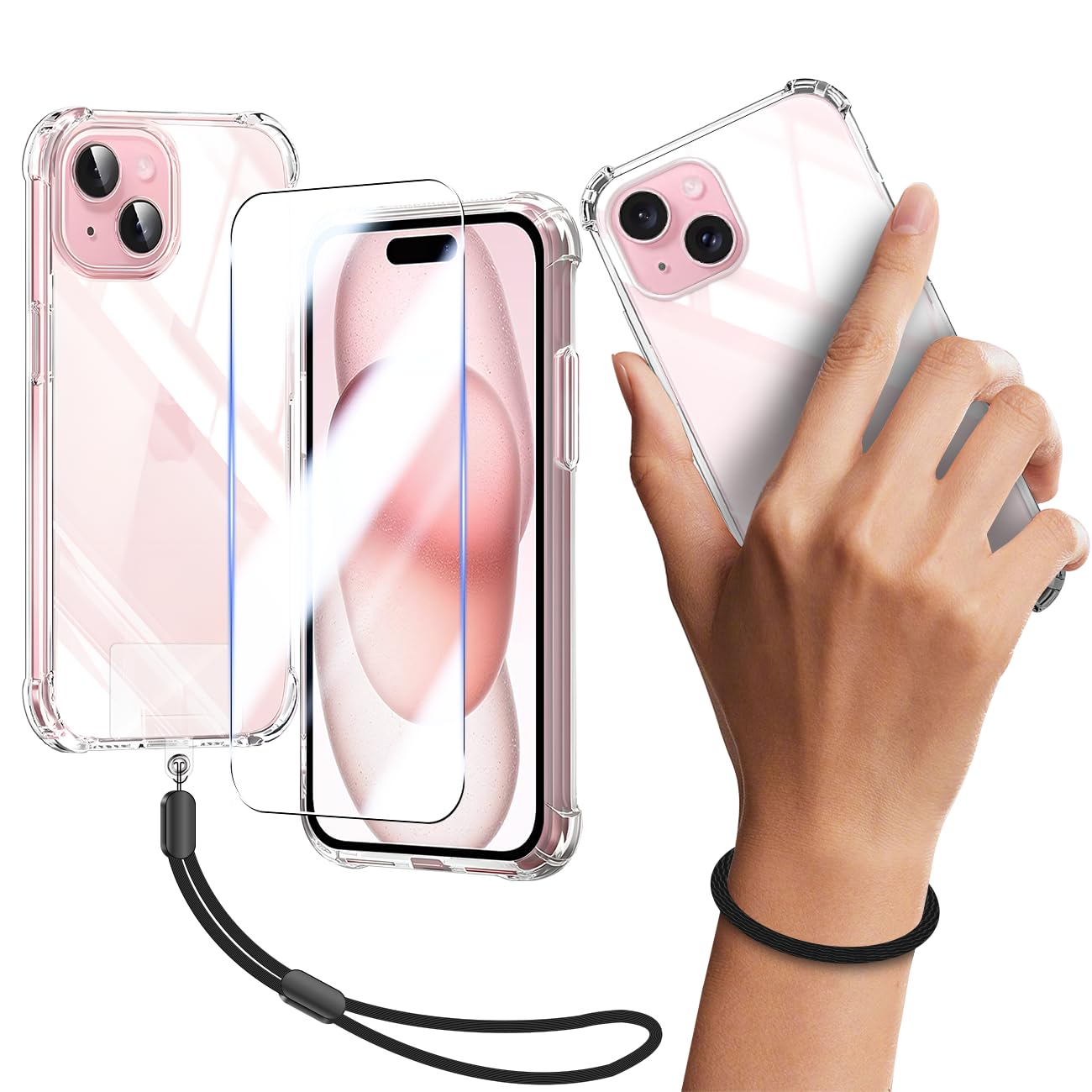 Apple iPhone 15本体 強化ガラスフィルム・強化ケース付き Amazon.co.jp: 対応 iPhone 15 ケース クリア iPhone15 ガラス