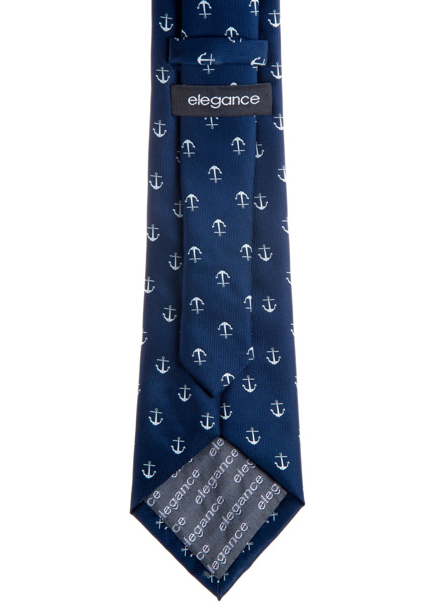 Patrón clásico de anclaje tejido microfibra 3.15 corbata de los hombres, Azul marino 3