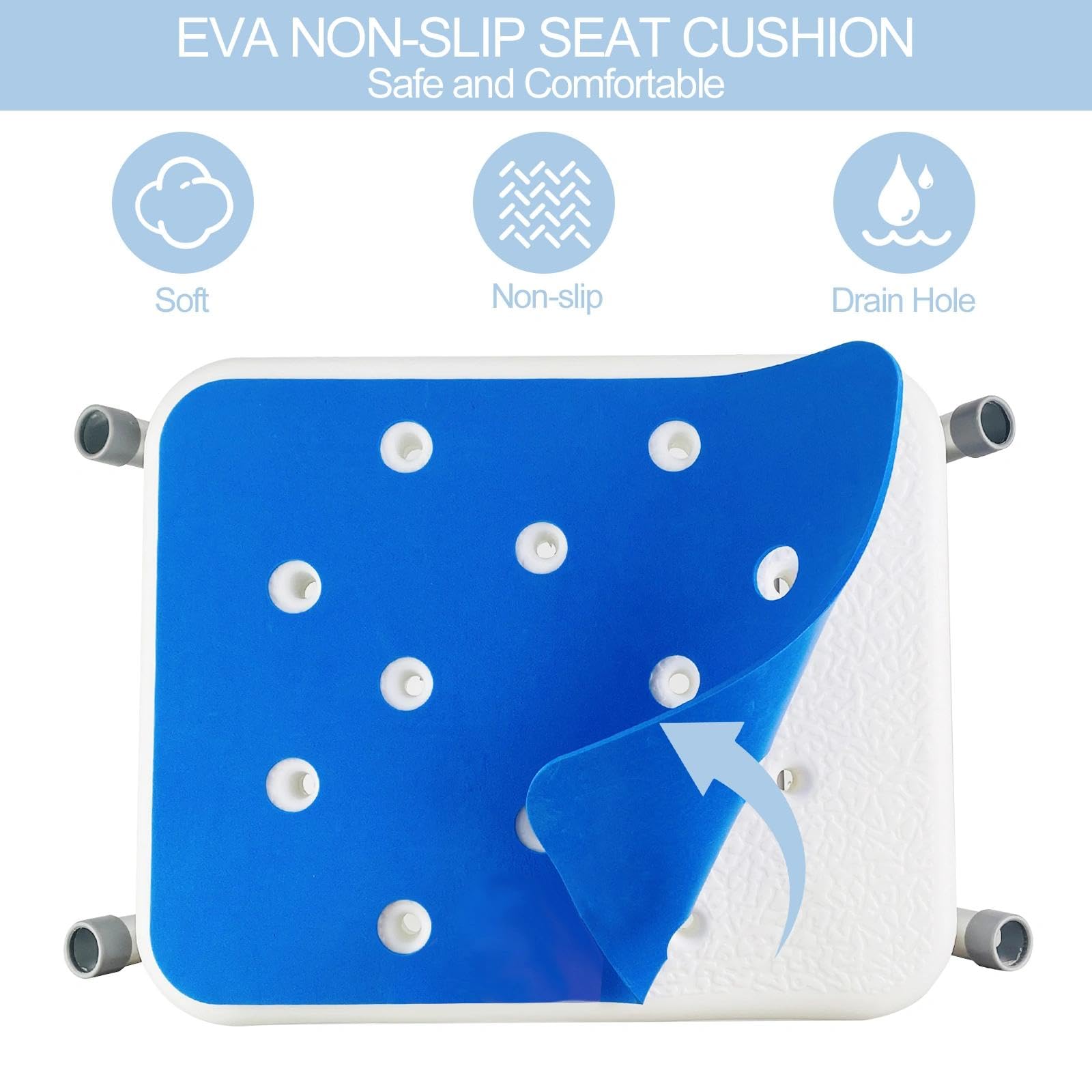 Taburete Baño Ducha para Mayores con Reposabrazos, Silla Ducha Personas Mayores, Banqueta Ducha Baño, Asiento Ducha Adulto, Banco para Ducha, Sillas para Personas Mayores Ducha Minusvalidos