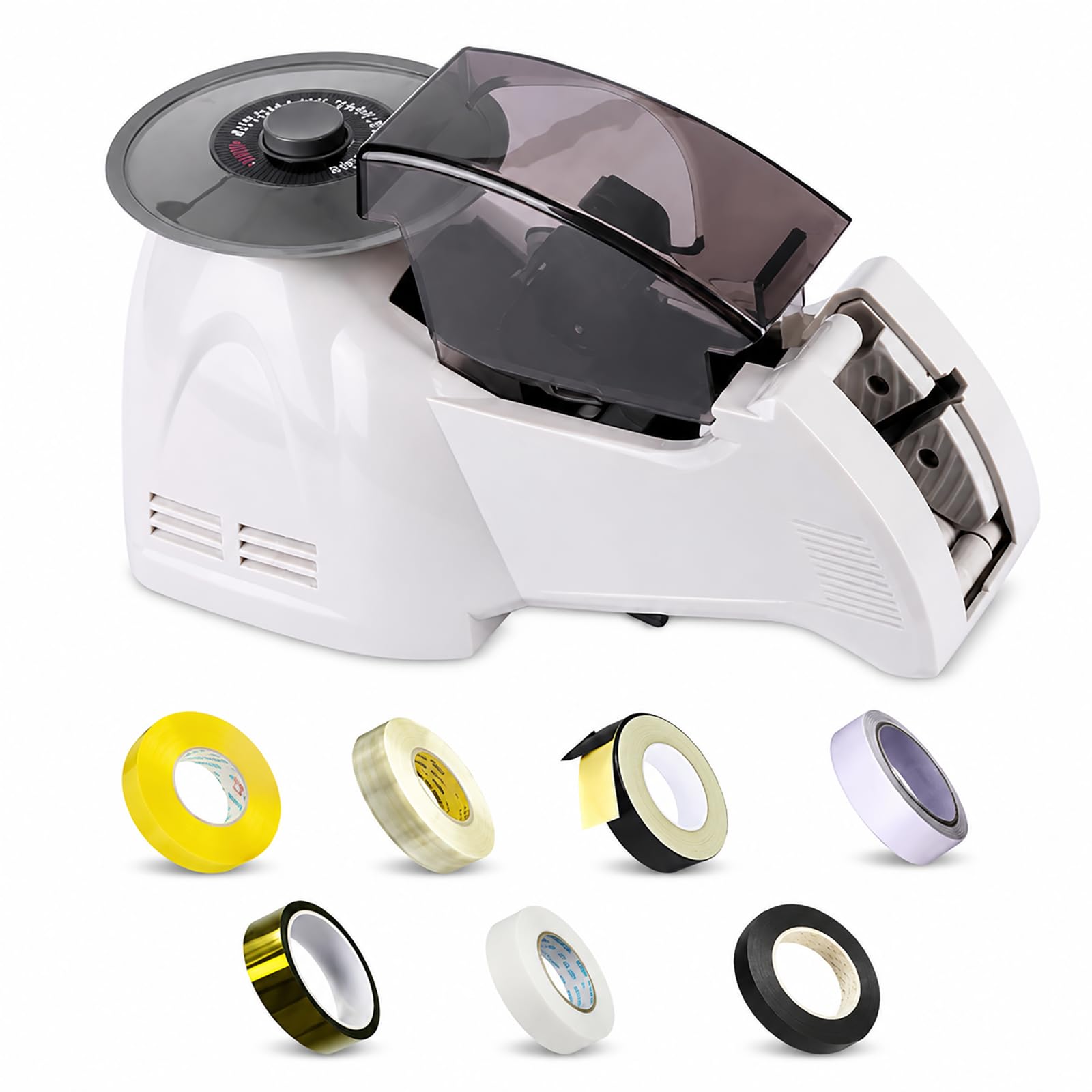 Dispenser di nastro elettrico, dispenser automatici di adesivo per uso ufficio, taglierina a carosello da 40 W, tagliatrice di nastro portatile per la logistica degli imballaggi
