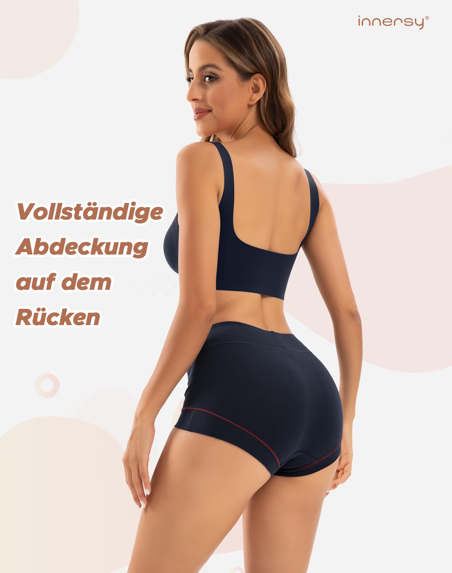 INNERSY Boxer da donna in cotone morbido, traspirante, confezione da 4