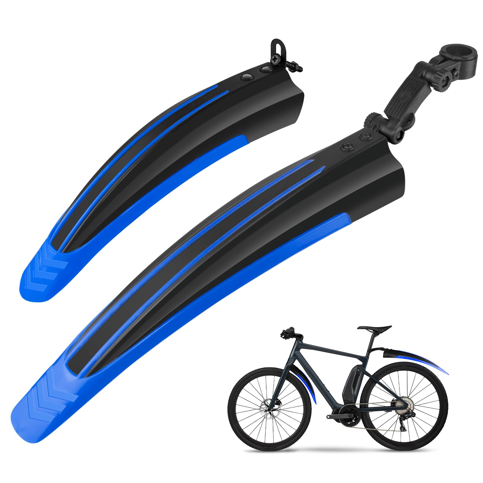 Ledeak Bike Mudguard Set, Portable Adjustable Road Mountain Bike Bicycle Cycling Tires Front and Rear Mud Guard Fenders for MTB Mountain Road Bike