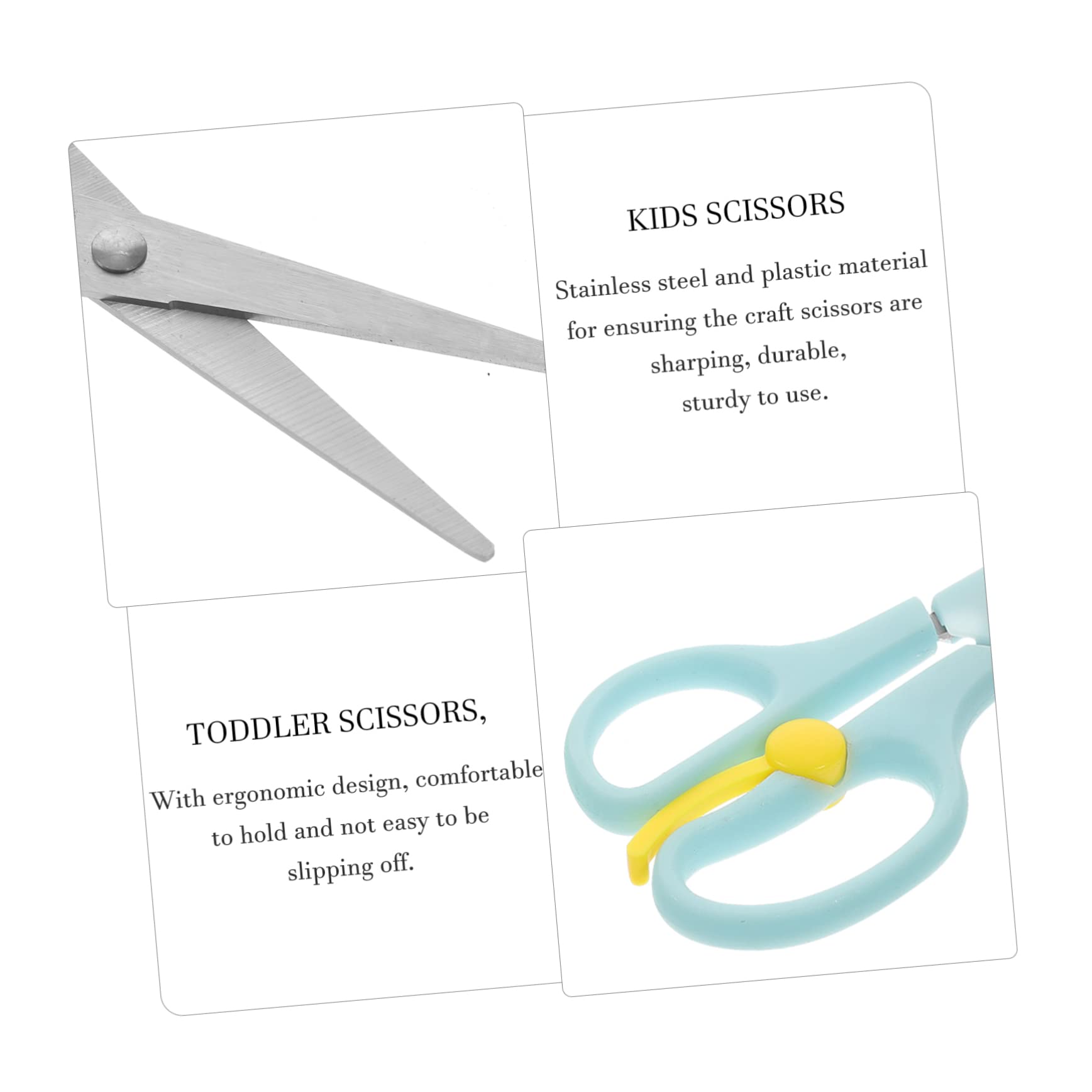 Angoily 16 Pezzi Forbicine Sicure per Forbici in Acciaio Inossidabile con Punta Smussata per Scuola Scrapbook e Design Ergonomico Antiscivolo Piccole e Leggere per Adulti