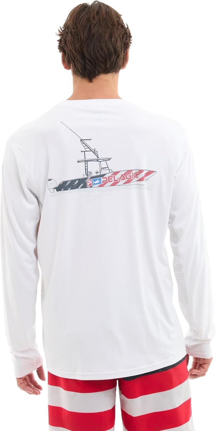 PELAGIC Apparel Men's Vaportek Freedom Runner Fishing Shirt