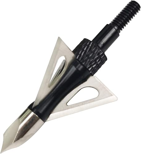 Miniatura 59 de 12 unidades de 100 granos de caza con flechas atornilladas, 3 cuchillas, puntas de flecha compatibles con ballesta y arco compuesto + 1 estuche