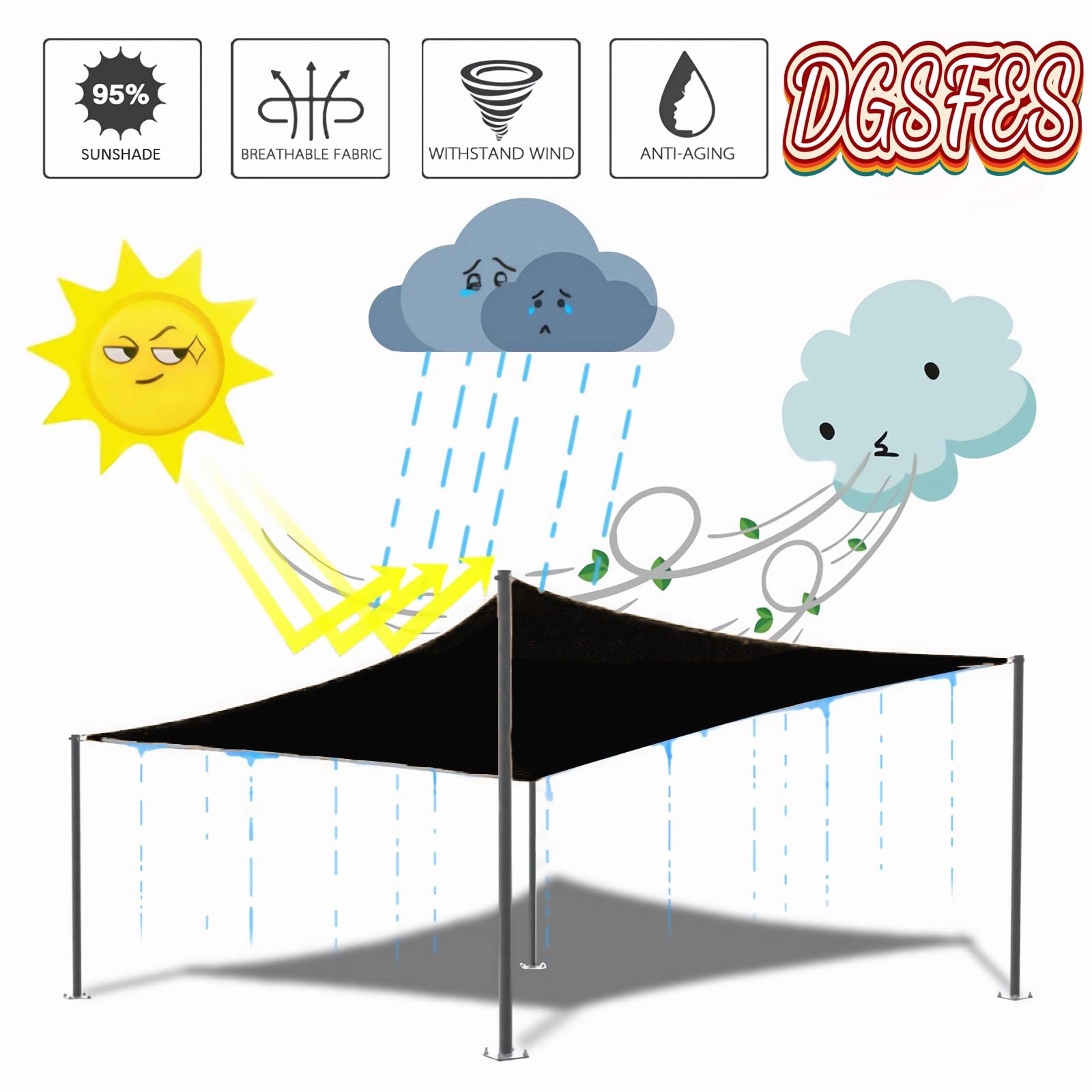 Grau Schattennetz 10x13m mit Ösen - 85% Schattierung atmungsaktiv ideal für Gewächshäuser Terrassen Balkone Gartenpflanzen & Hühnerställe - Sonnensegel Isoliernetz