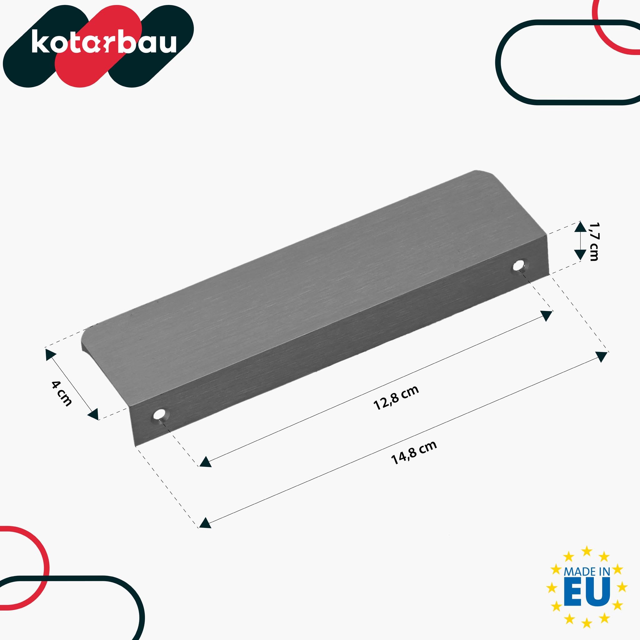 KOTARBAU® Tirador para muebles (148 mm), color plateado mate