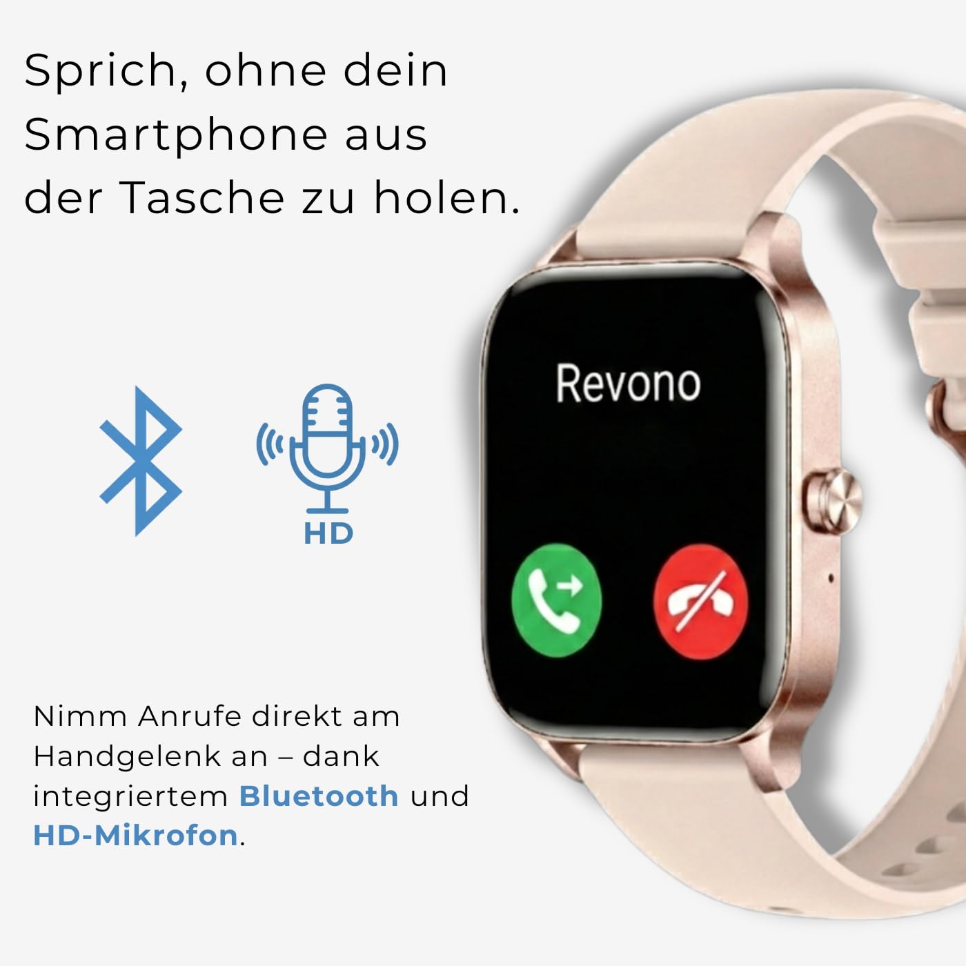 Smartwatch damski, złoty, 1,95" zegarek fitness z funkcją telefonu, tracker fitness do systemów Android i iOS, wodoszczelność IP68, zegarek sportowy z pulsometrem, krokomierzem i monitorem snu