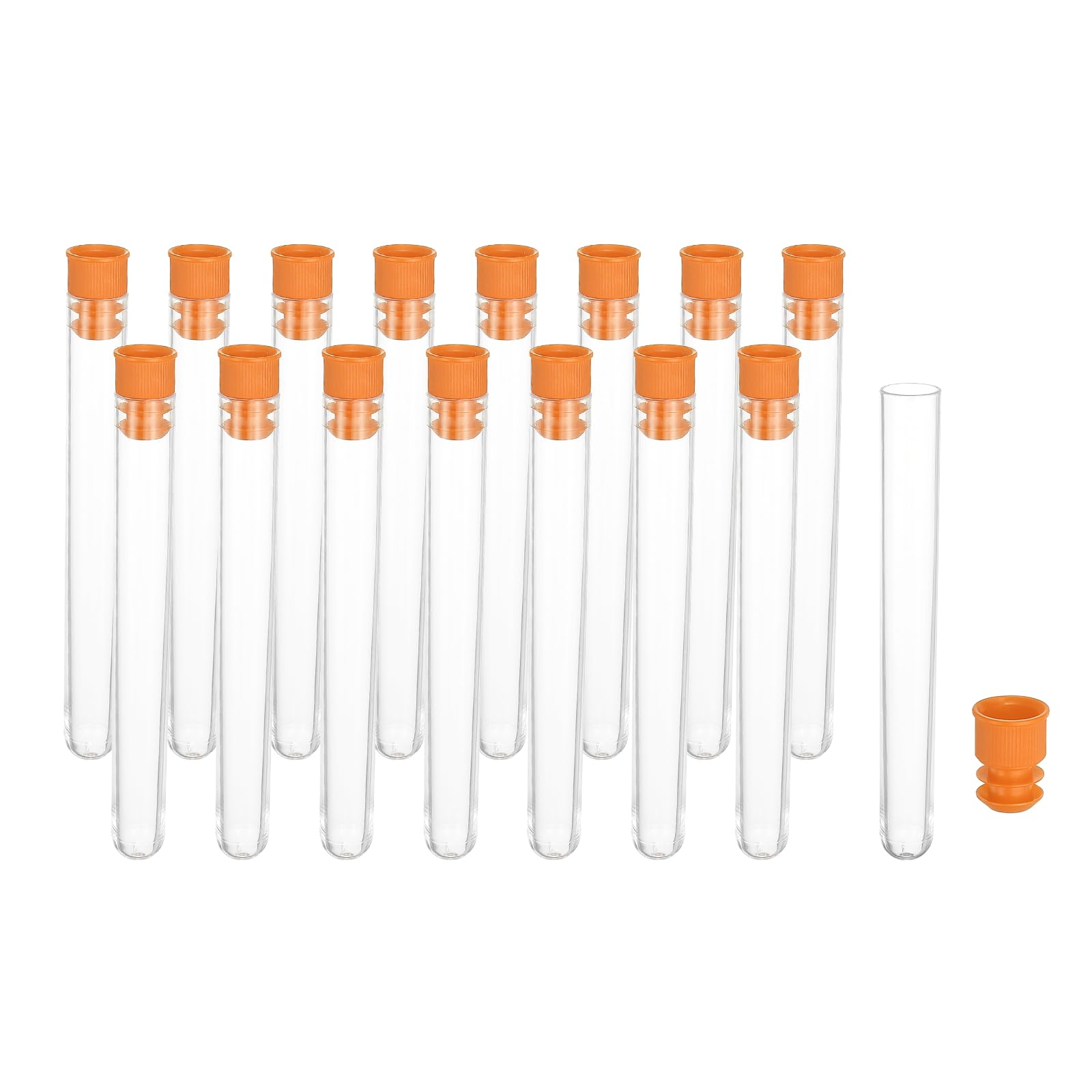 PATIKIL 10cm Length Plastic Sewing Needle Storage Holder, 16 Pcs Portable Embroidery Needle Clear Pin Toothpick Storage Tubes Case for Craft Knitting, Orange