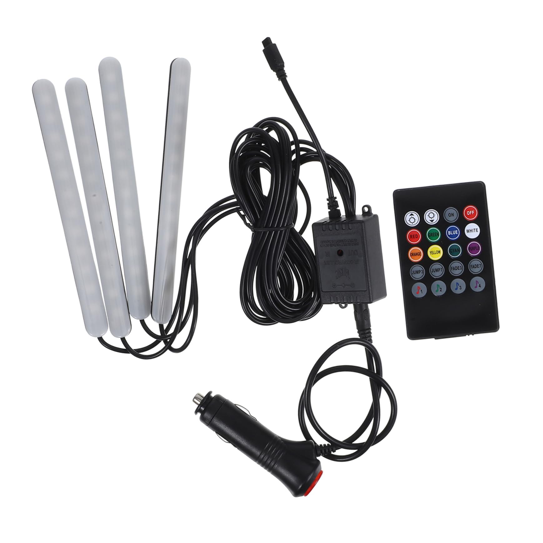 PLAFOPE Luz Led Interior para Coche Kit De Iluminación Luces De Colores Ajustables