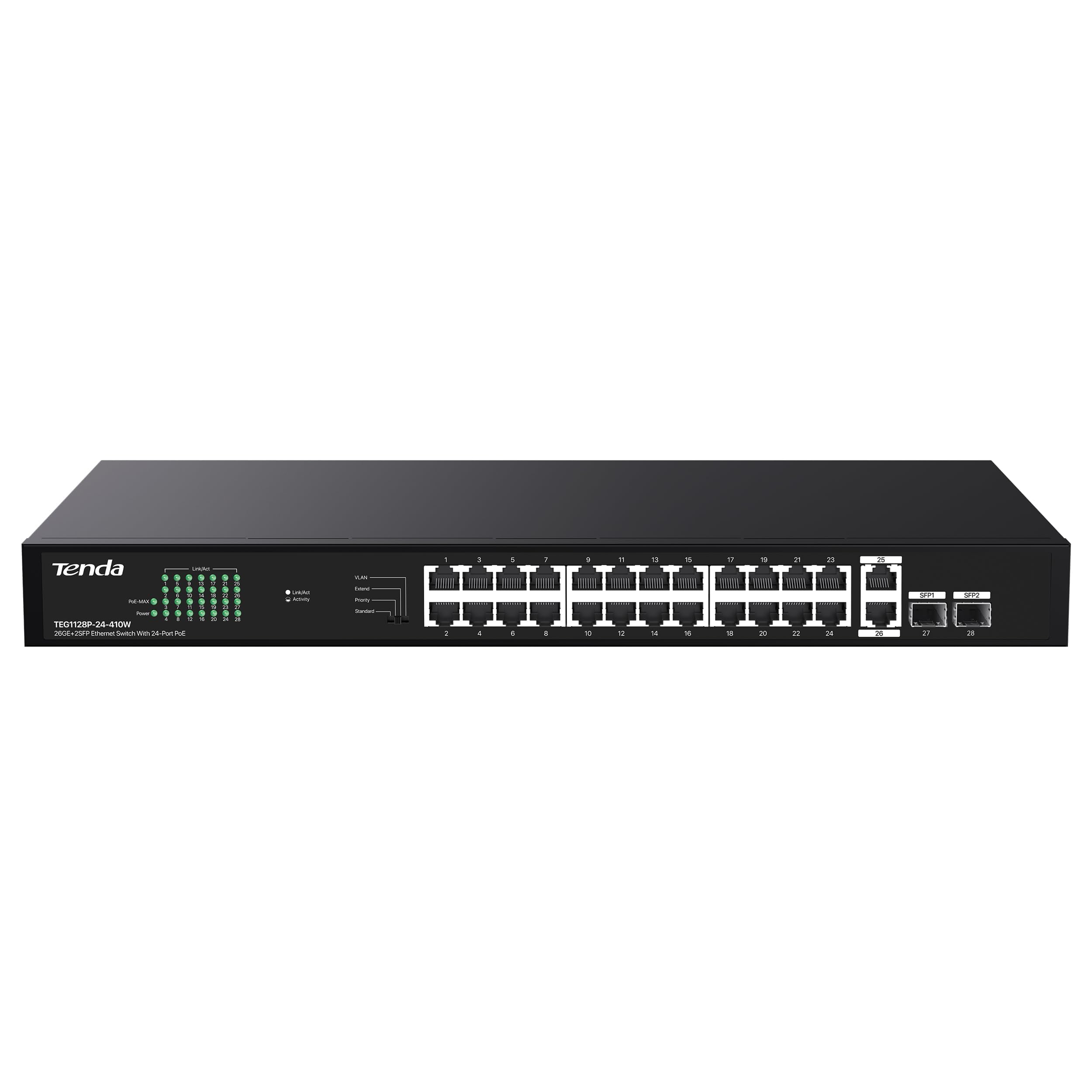 Amazon.com: Tenda 28 Port Gigabit PoE Switch, Network Switch with