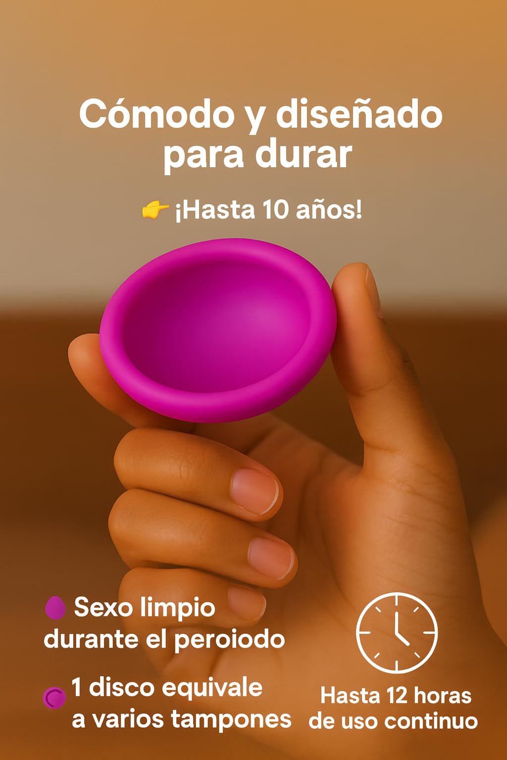 Krążek menstruacyjny wielokrotnego użytku, 100% silikon medyczny, przyjemny w rozmiarach S i L, ochrona 12 godzin, nadaje się do silnego przepływu krwi, nie uciska, przyjazny dla środowiska