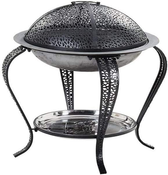 Wood Burning Fire Pit Outdoor Patio Campfire Backyard Fireplace,Round Steel Deep Bowl Fire Pit Outdoor Barbecue Charcoal Brazier Brazier Grilled Roast Stove Indoors