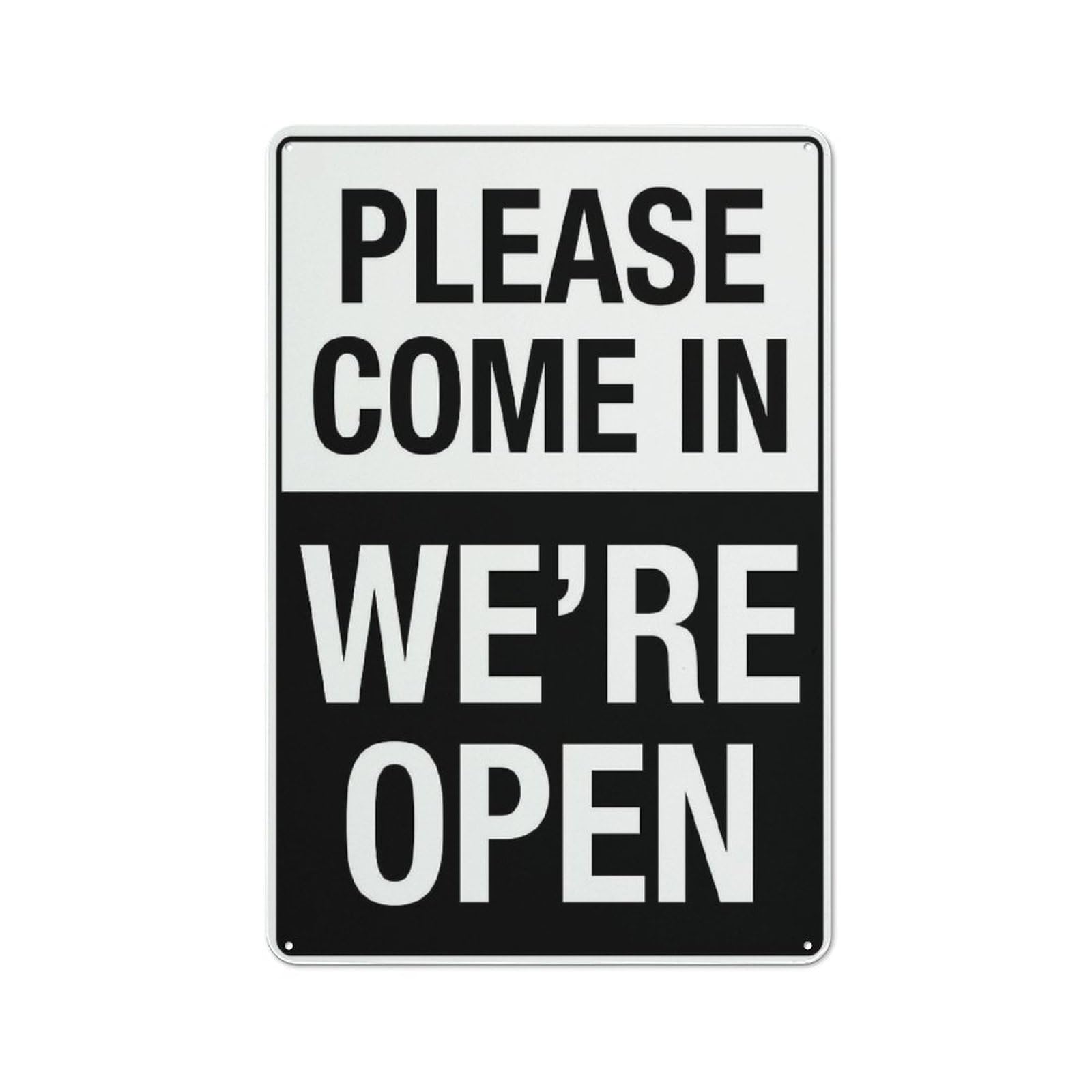 Xewazd A2071 Vintage Metal Tin Sign Please Come In We're Open 8"X12" Aluminum Sign - Rust-Resistant, Weather-Durable, Easy To Mount