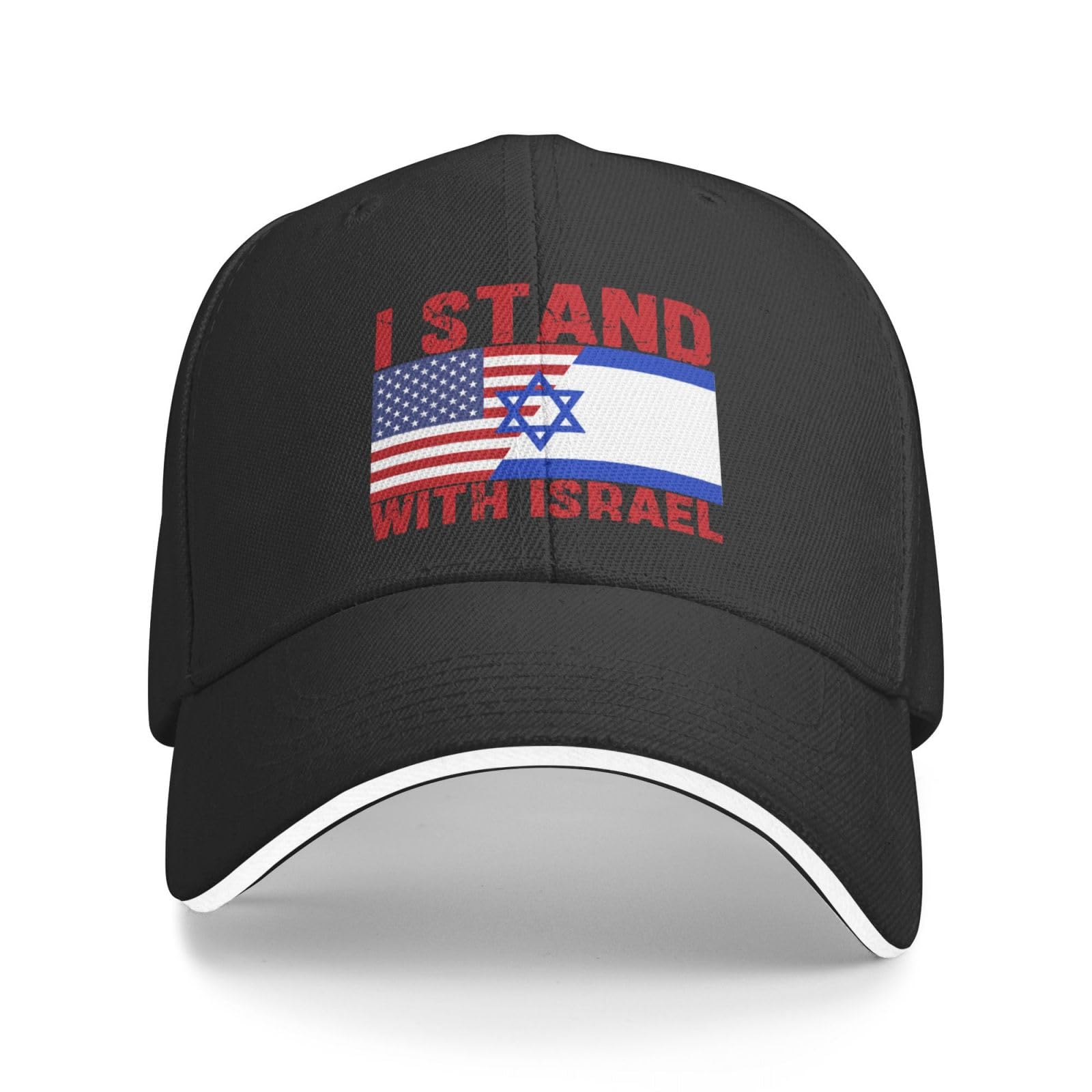 Oudrspo Unisex Black I Stand For Israel And America Flag Hat America Israel Flag Cap Free Israel Strong Pray For Israel Baseball Dad Cap