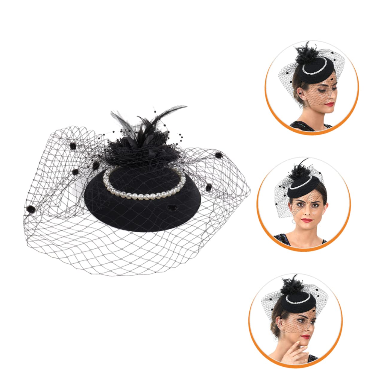 ifundom 4pezzi Fascinator Retro per Sposa con Piume e Perle Cerchietto Elegante per Cerimonie e Feste Accessorio Versatile per Matrimoni e Occasioni Speciali