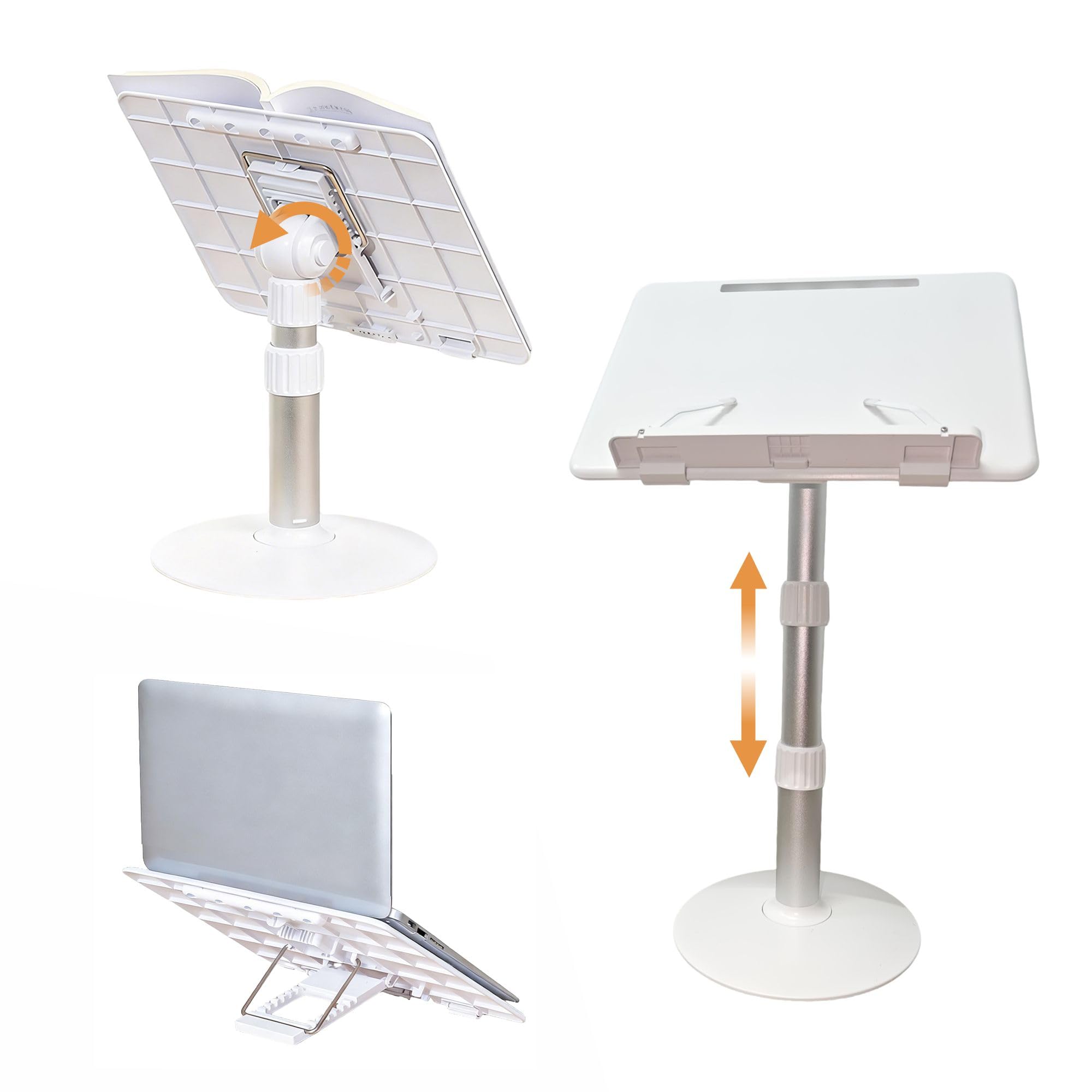 Book Stand for Reading Hands Free Height Adjustable Laptop Stand for Desk Ergonomic Cookbook Stand Recipe Book Holder