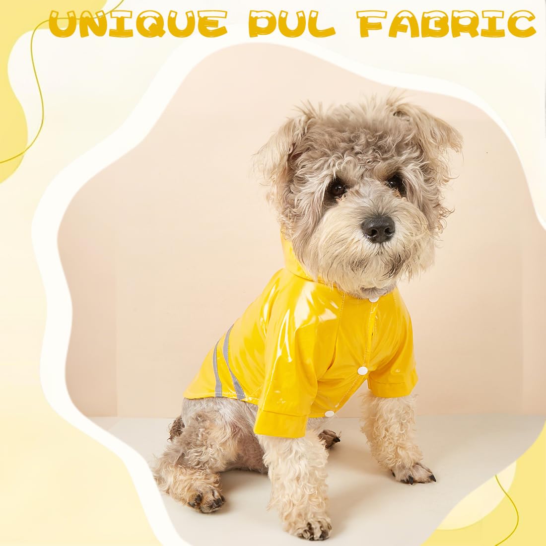 réfléchissante Manteau Chien Pluie avec Capuche Manteau imperméable avec Trou de Laisse légère réglable Poncho,Étanche Ultraléger et Aéré, pour Les Races Petites Moyennes,Giallo (1.5 à 2.5 kg)