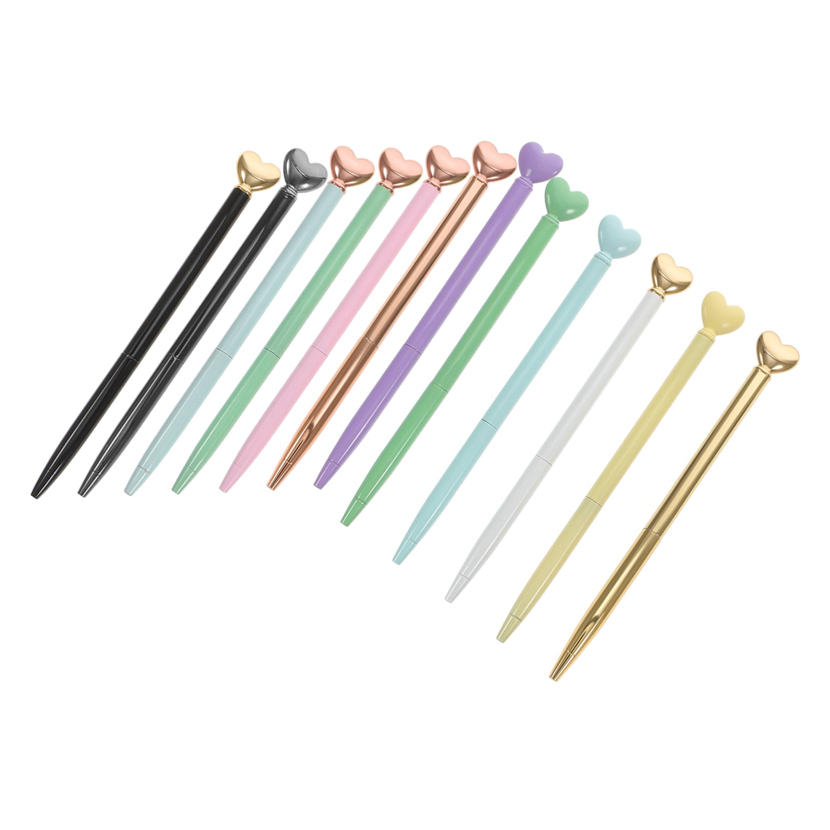 Lurrose 60 Piezas De Amor Bolígrafo De Metal Bolígrafo De Tinta De Uso Diario s De Corazón s Interesante Rodante Ergonómico Lindos s