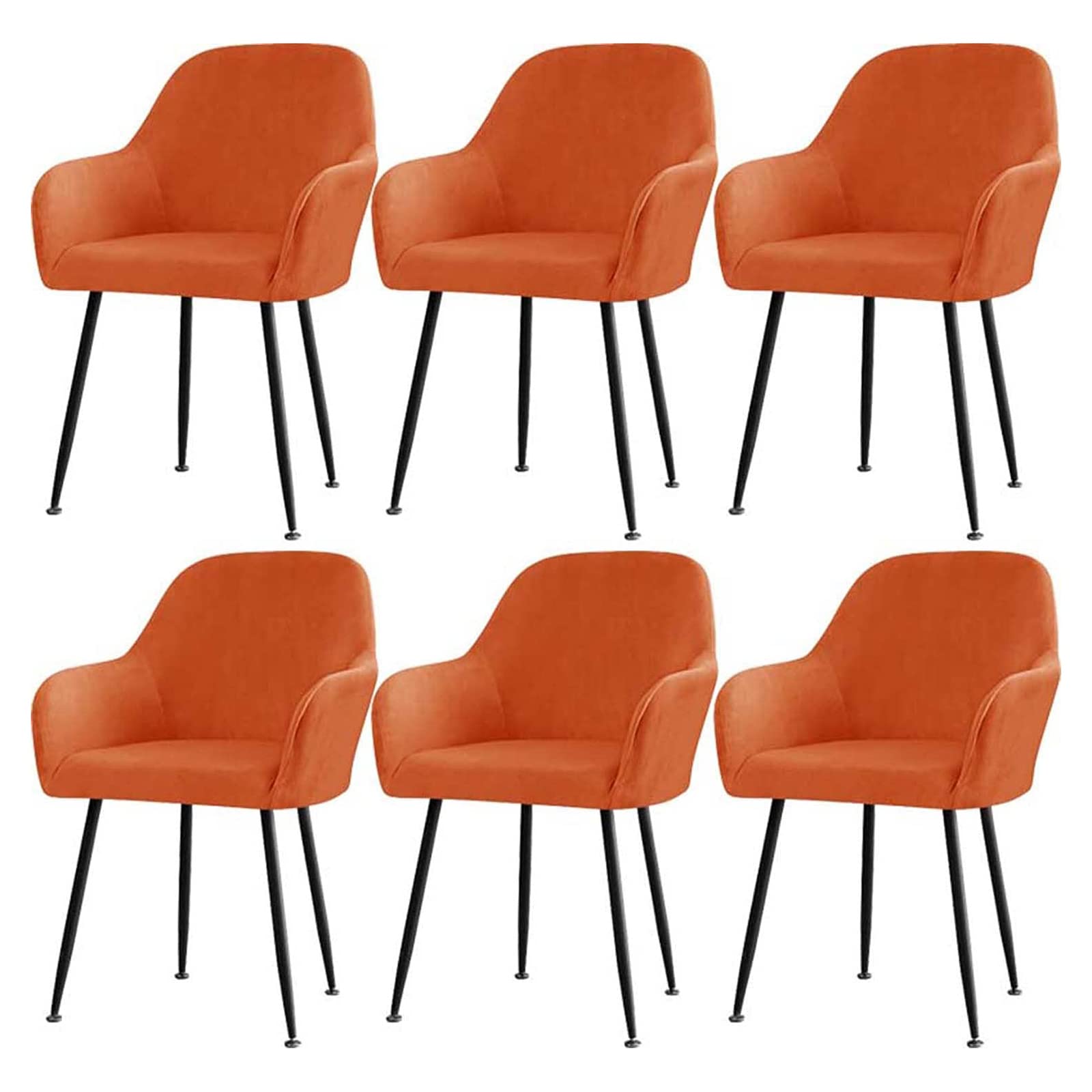 Housses de chaise de salle à manger en velours avec accoudoirs - Lot de 6 pièces motif D