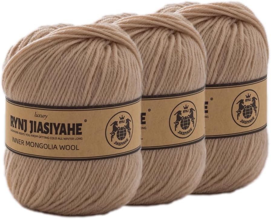 Inner Mongolia Wool Yarn for Crocheting and Knitting - 100% Soft, Warm, Washable, Luxurious 4 Ply Yarn for Sweater, Scarf, Hat, Socks