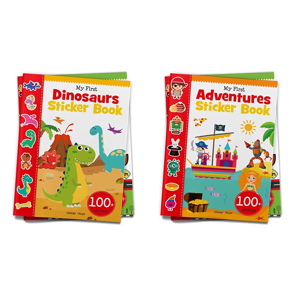 My First Dinosaurs Sticker Book+My First Adventures Sticker Book(Set of 2books)