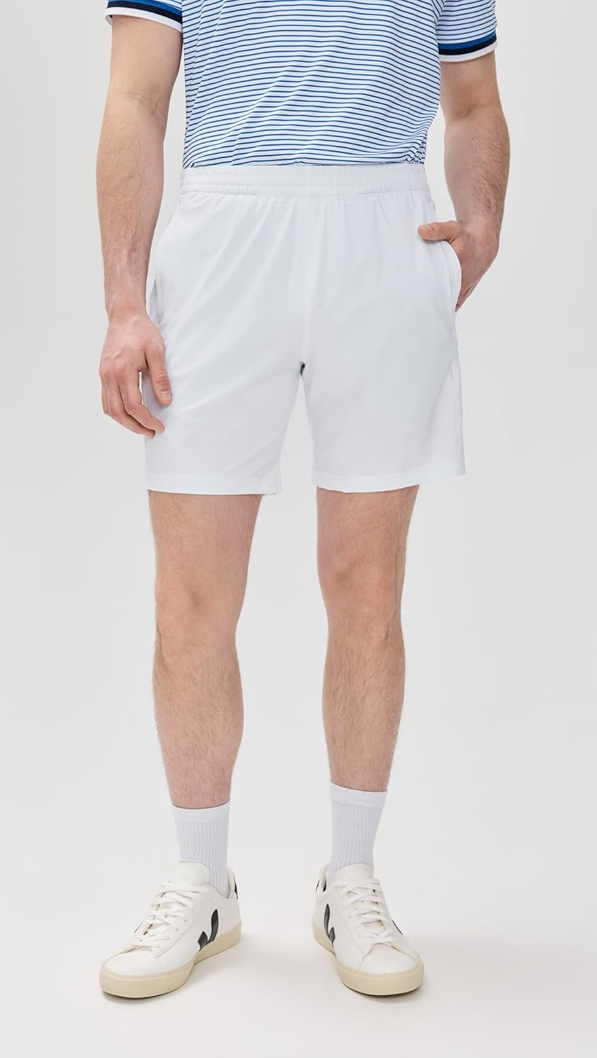 Redvanly Men's Byron Tennis Shorts 7", Bright White, M - Image 2