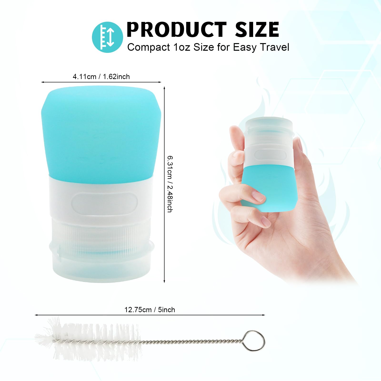 Botellas portátiles de silicona para condimentos, mini recipientes de salsa de 1 onza con bolsas reutilizables para sándwich de botellas exprimibles de condimentos, paquete de 4 2