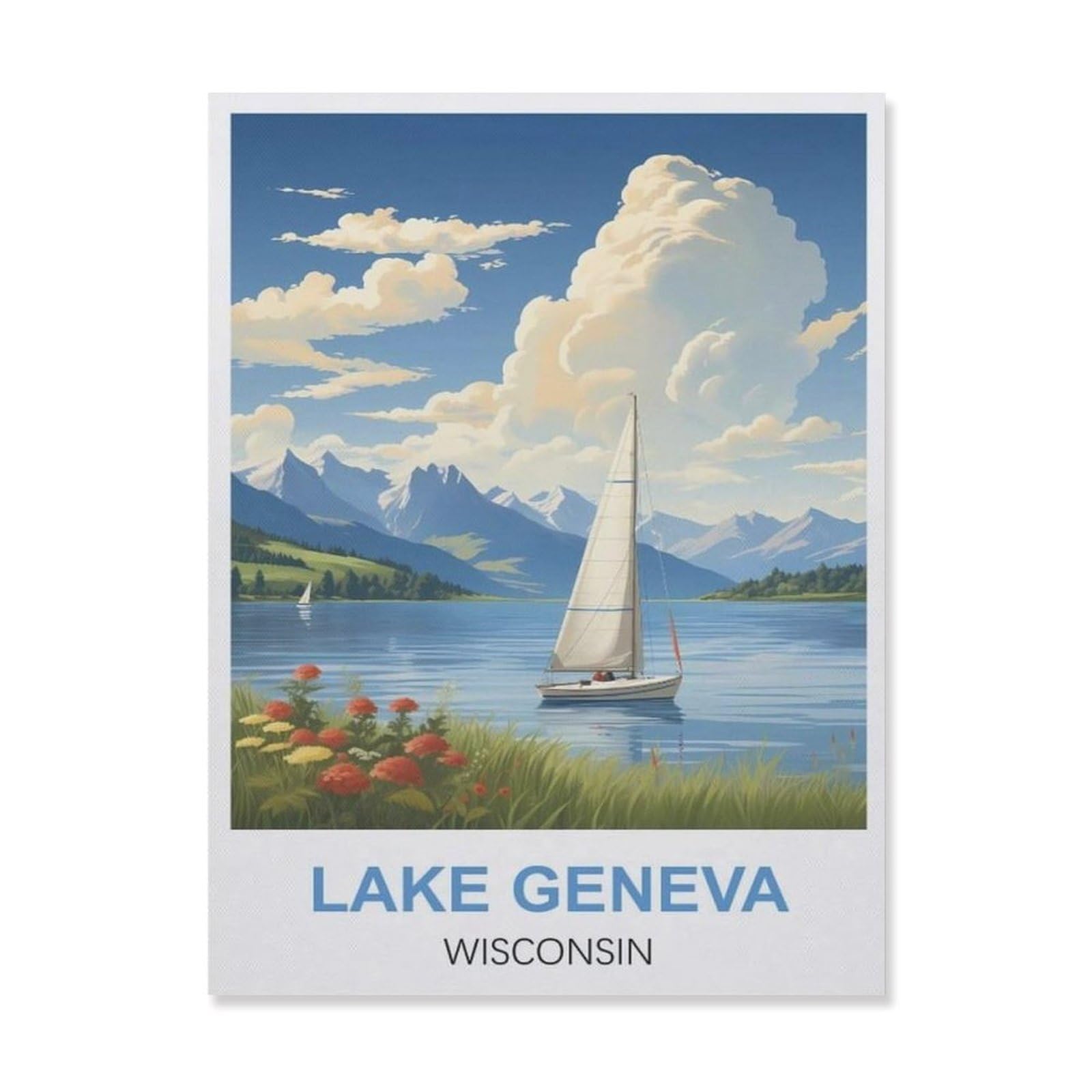Metal Signs，Lake Geneva Wisconsin(15x30cm）