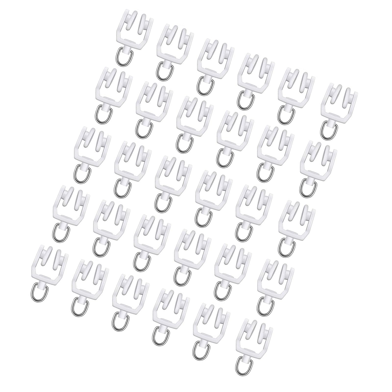 30pcs Ceiling Curtain Track Rollers Hook Heavy Duty Rails Pulleys & Steel Hook for Smooth Sliding Window Drapery Shower Curtain Tracks