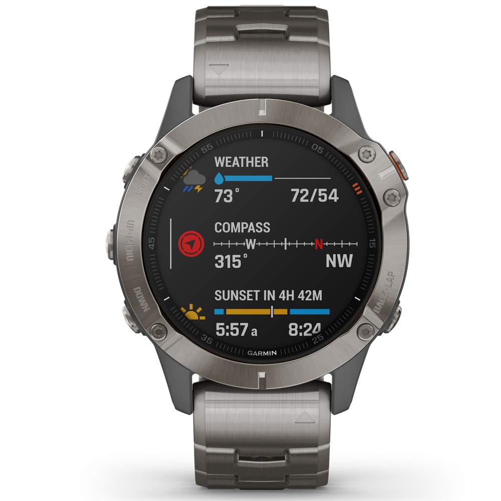 Garmin Fenix 6 Pro Solar, Solar-Powered Multisport GPS Watch, Advanced Training Features and Data, Black with Slate Gray Band, Black with Slate Band — view 8