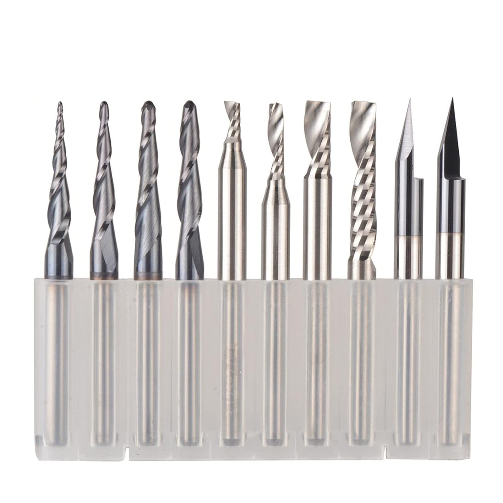 TBZOQAID Carbide Square End Mill CNC Engraving Bits Milling Cutter Woodwork Set 3.175mm 6.35mm 6mm Shank Router for Carving Wood Tools(6.35mm set 8pcs)