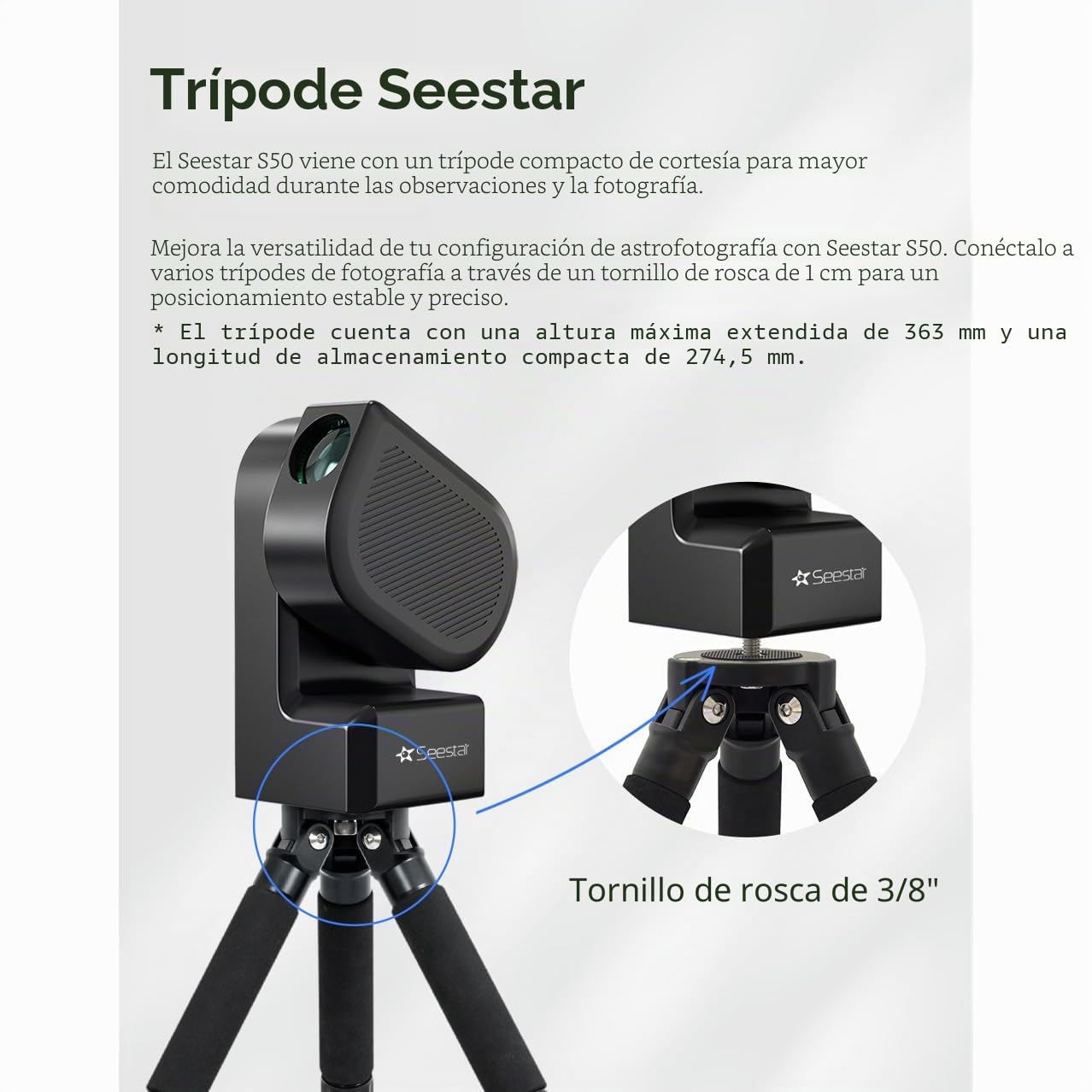 ZWO Smart Telescope Ap 50/250 Seestar S50