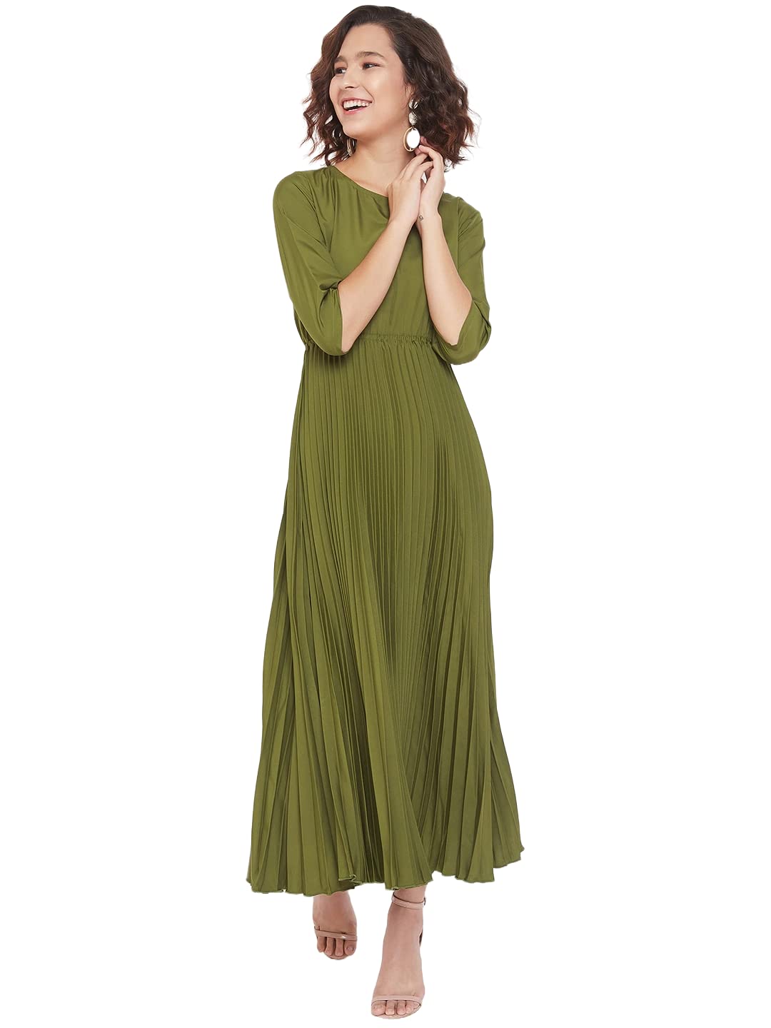 U&F Women Solid Maxi Dress