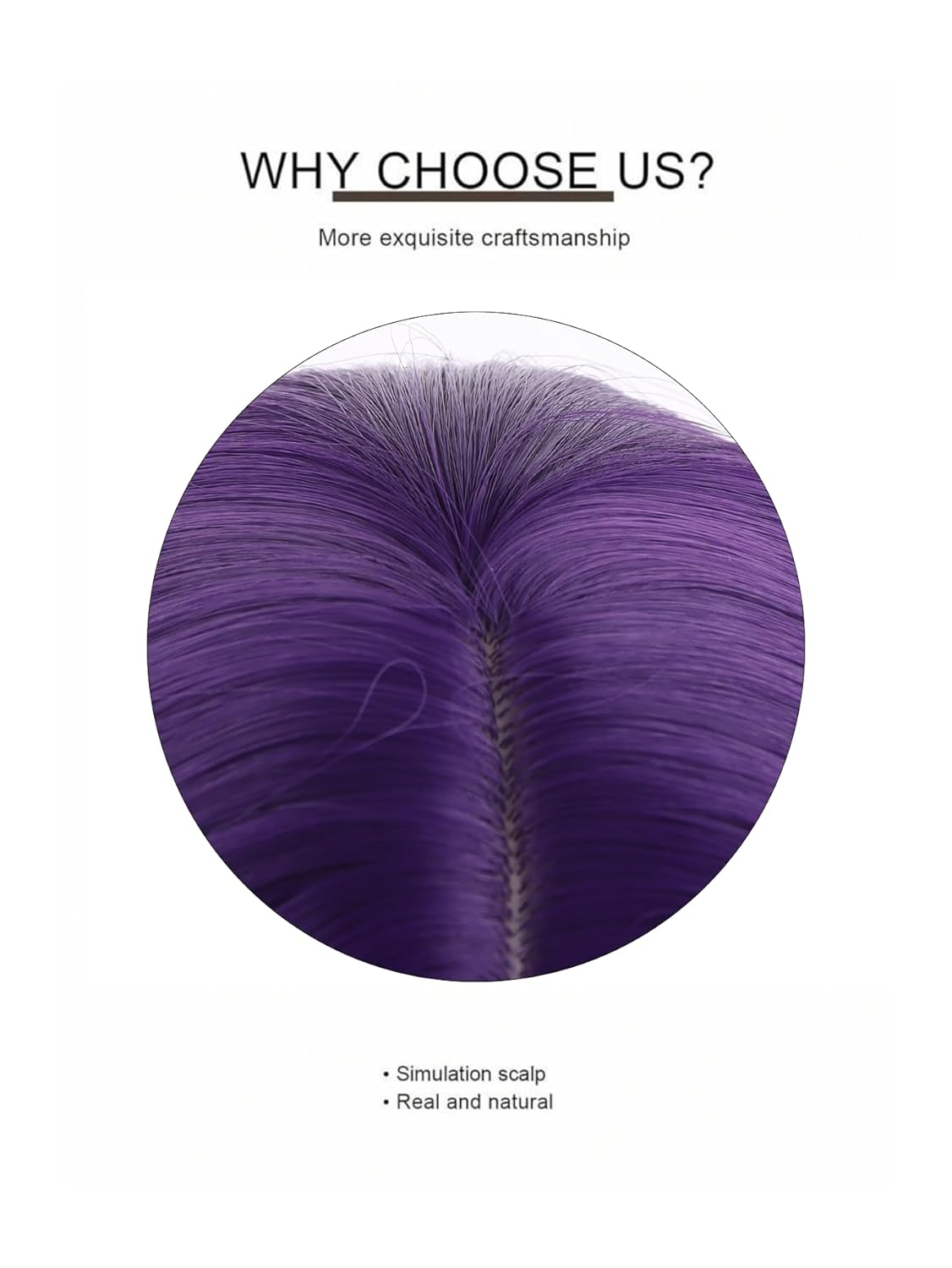 Dark Purple Bob Wig Short Straight Synthetic Purple Hair Wig for Women Girls Middle Part Wig Heat Resistant Synthetic Hair Wigs for Daily Use Cosplay Anime Wig With Wig Cap - Image 6