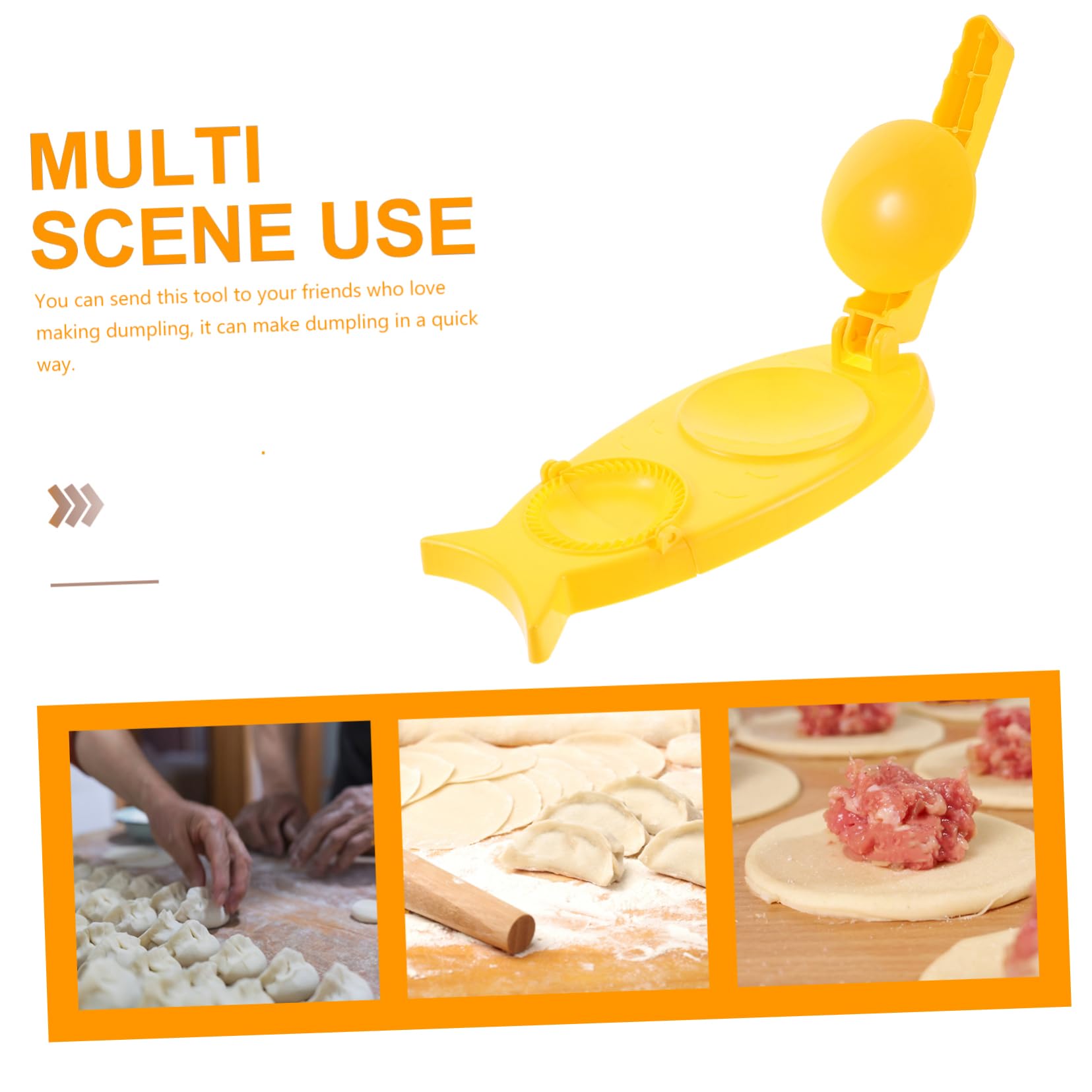 PRETYZOOM Dumpling Wraps Tool 2-in-1 Dumpling Maker Dough Pressing Machine Easy to Clean Kitchen Gadget