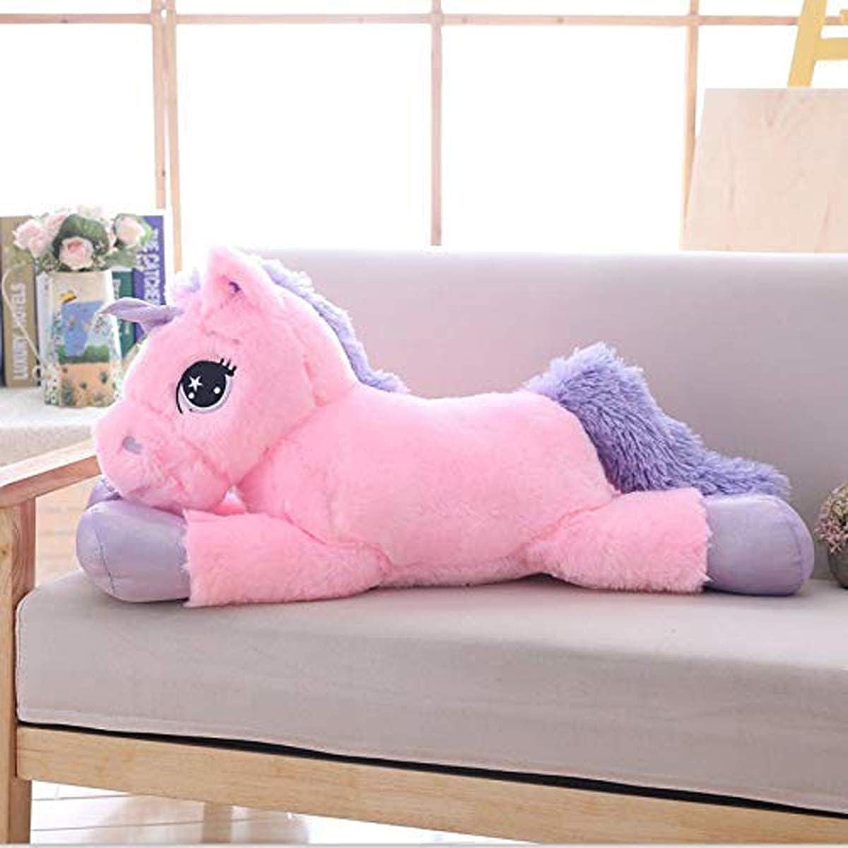 HUG 'n' FEEL SOFT TOYS Soft Toys Unicorn Plush Toys Giant Size Unicorn Stuffed Animal Horse Toy Soft Unicornio Peluche Doll Gift Children Pink 100cm Lovely Teddy Plush & Stuffed Toys
