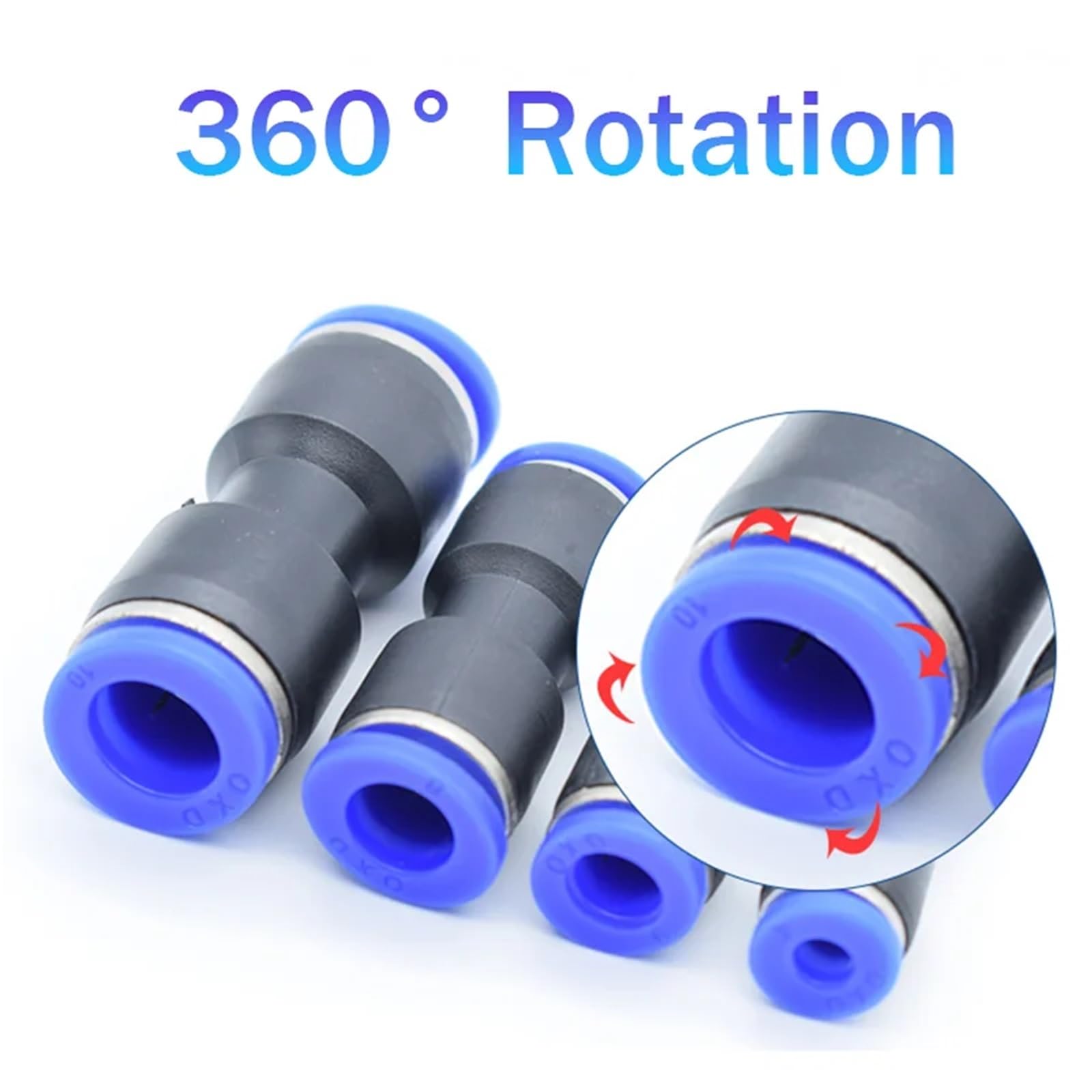 1 conector neumático de poliuretano de 4 mm, 6 mm, 8 mm, 10 mm, 12 mm, 14 mm, 16 mm, manguera de agua de aire a presión, conector recto de gas (8100 unidades)