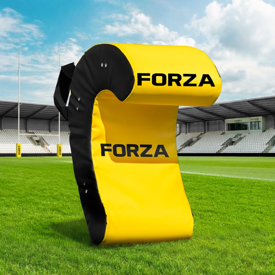 FORZA Podkładki do rugby i rolek - Junior (2 kg) / Senior (5 kg) rozmiary, sprzęt do treningu rugby do czyszczenia/prezentacji piłek/raszania na ladę, torby do rugby w kształcie litery C (Junior)