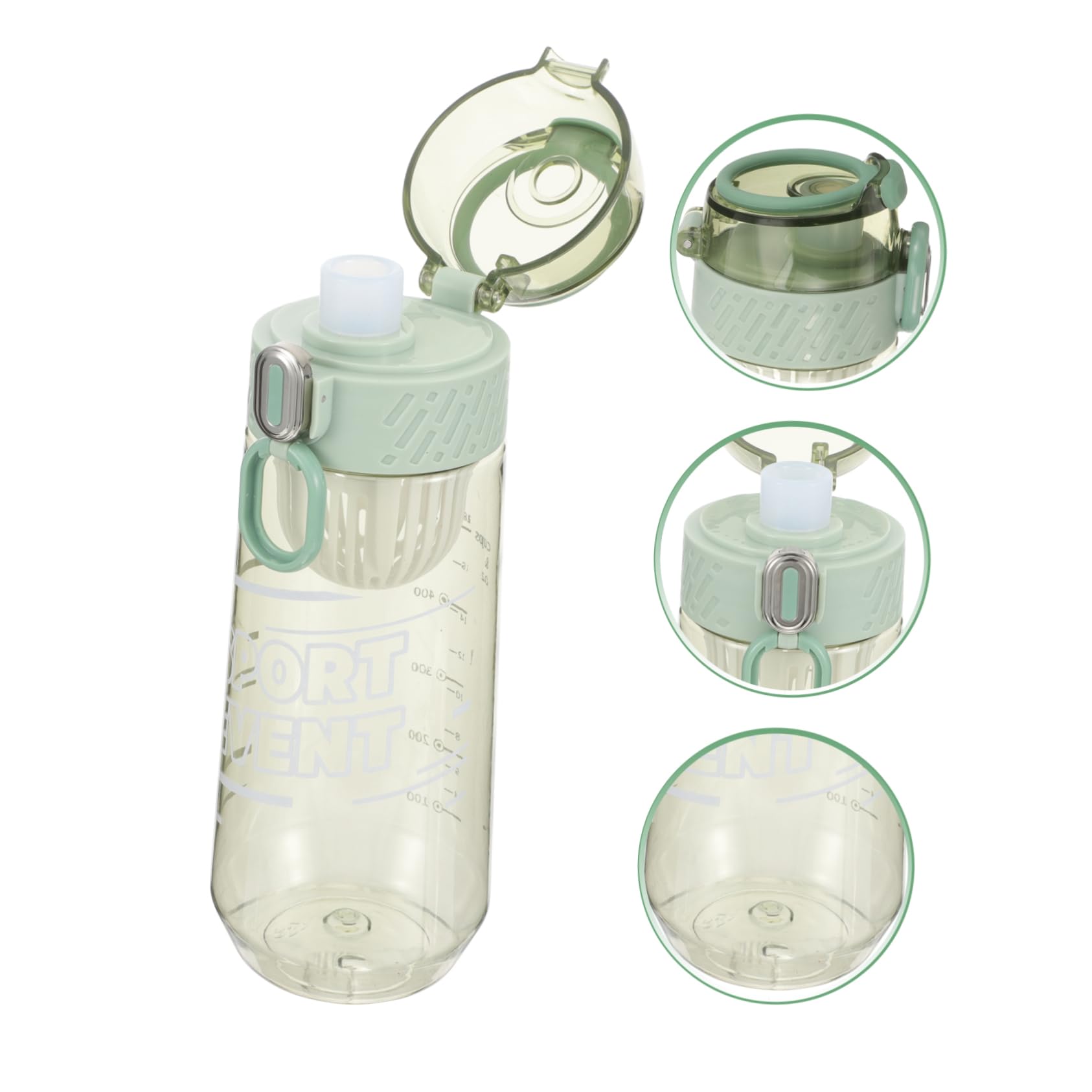 TOYANDONA Copa Deportiva Deporte Botellas De Agua Tazas Botella De Agua Transportador Botella De Vaso Botella Gigante Light Green Ordenador Personal Reutilizable