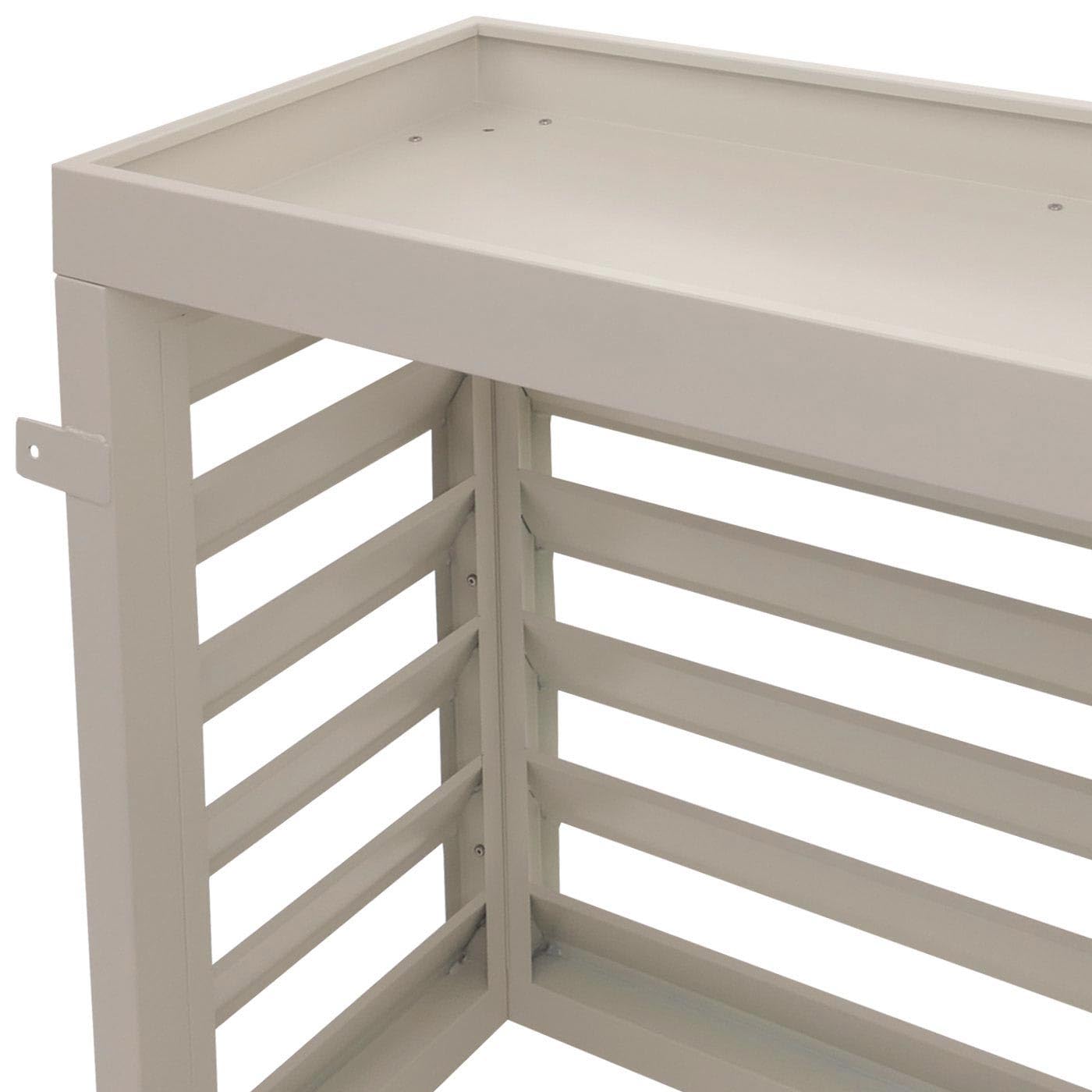 Copertura per climatizzatore/Pompa di Calore HWC-O43, Protezione per fioriere, Metallo 80x90x38cm - Grigio-Bianco